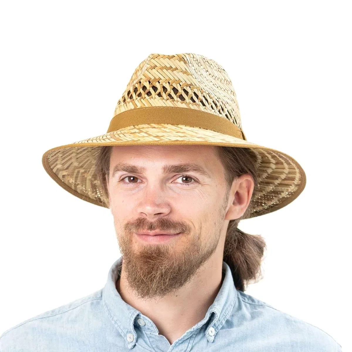 LIPODO Big Brim Traveller Cappello di Paglia Unisex Made in Italy Cappello da Sole Estivo con Ampia Tesa Colori Naturali