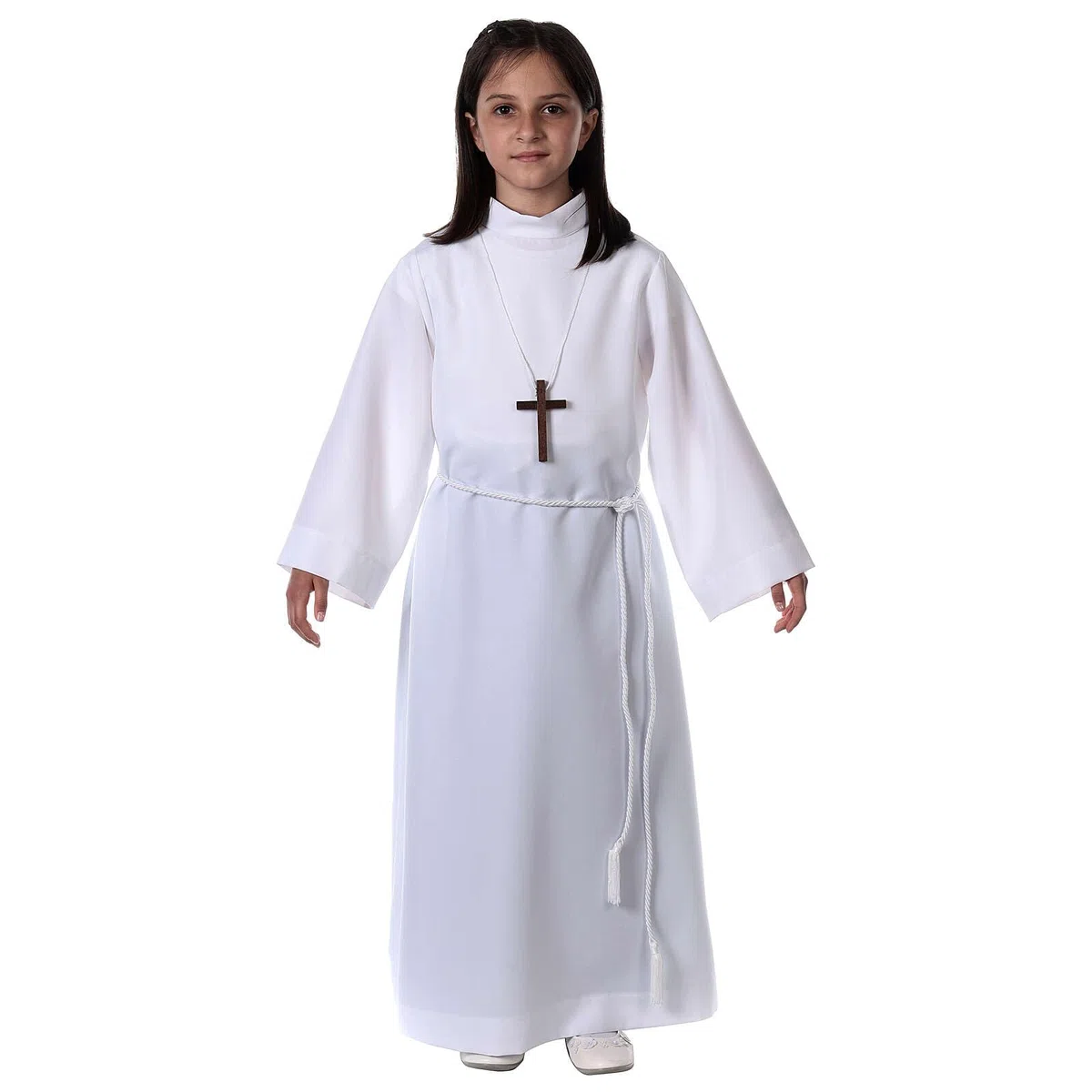 Holyart Abiti Prima Comunione: Tunichetta Comunione Tessuto Bianco Coprente in Primis Linea Classica