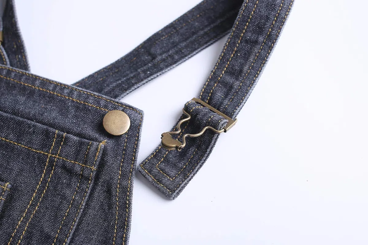 KIDSCOOL SPACE Salopette di Jeans Strappati per Bebè e Bebè in Puro Cotone Blu/Nero,Blu,3-4 Anni