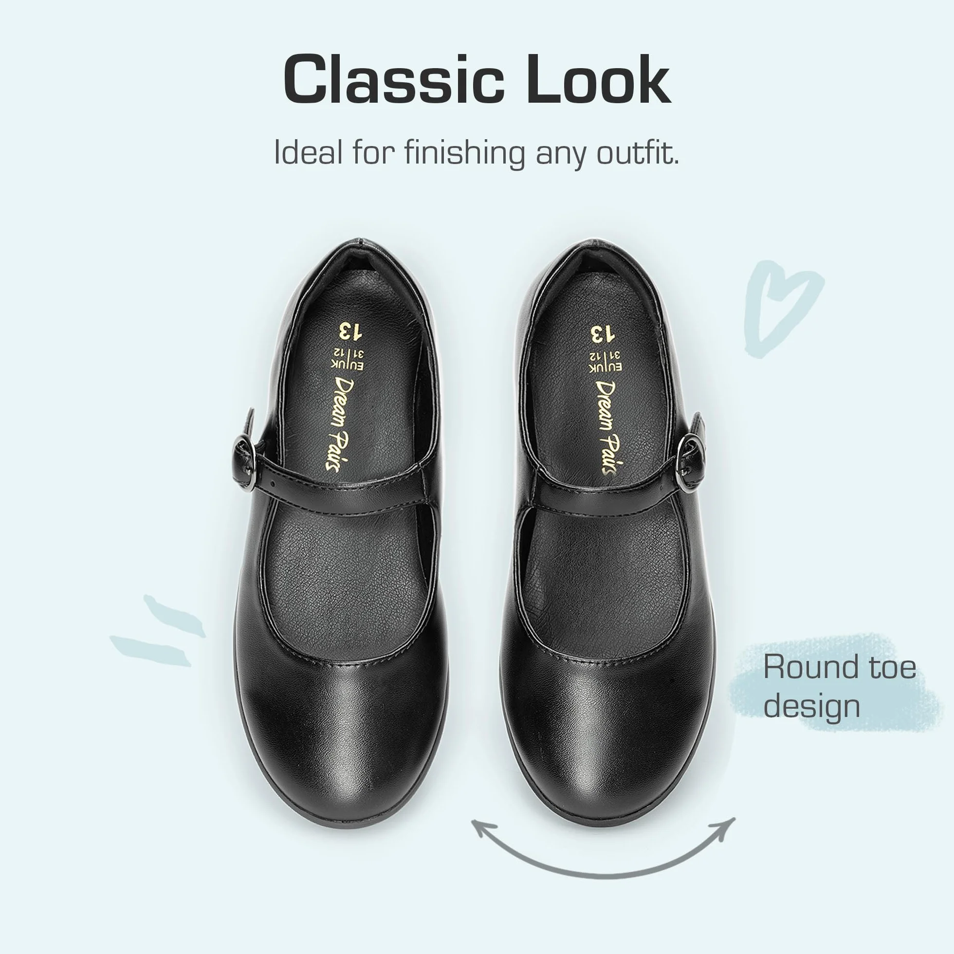 DREAM PAIRS Ragazze Mary Jane Ballerine Ballerine Scarpe Uniformi Scolastiche