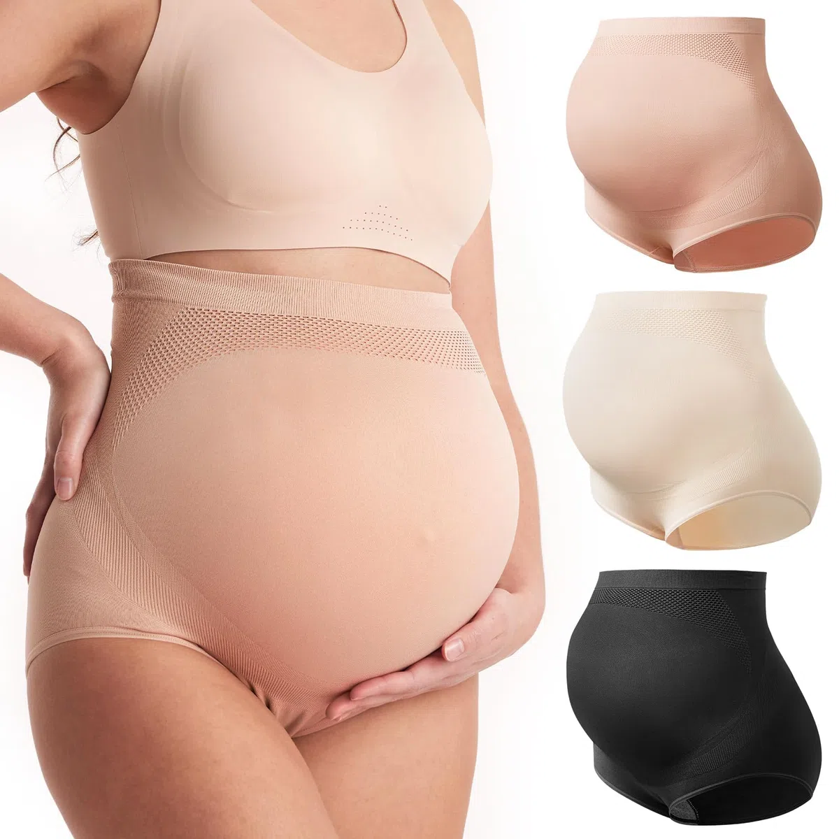 momcozy Intimo Donna Premaman Vita Alta - Morbido, Elasticizzato e Senza Cuciture, Adatto sopra la Pancia