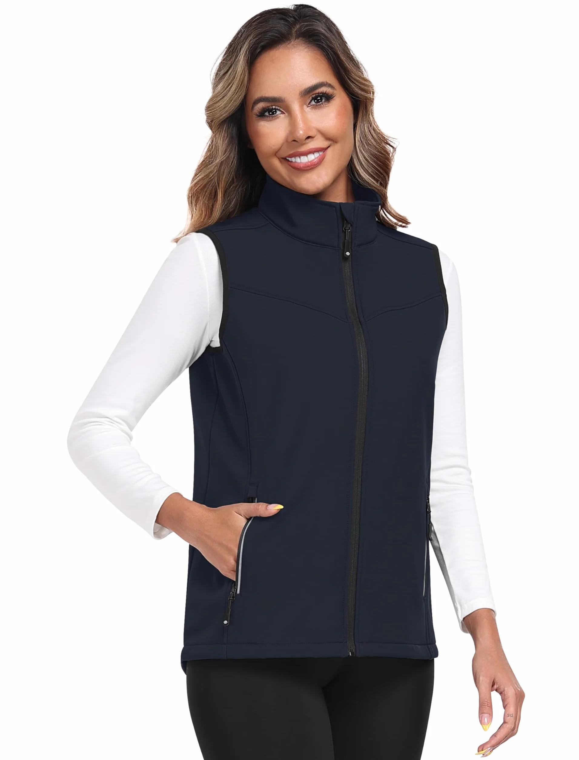MoFiz Gilet da Donna Softshell Antivento Leggero Vest Cappotto Senza Maniche Giacca Calda Con Cerniera