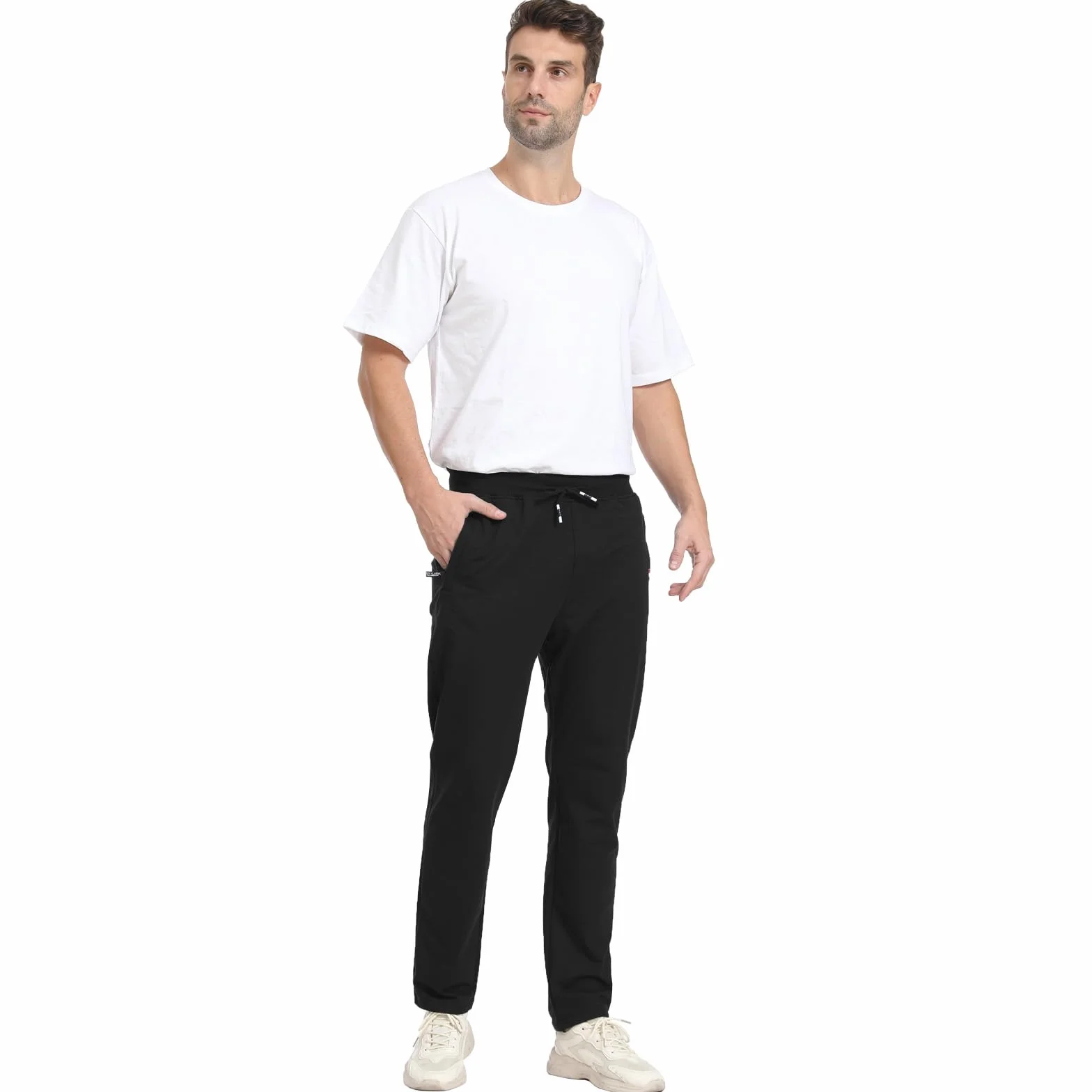JustSun Pantaloni Tuta Uomo Cotone Sportivi con Tasche Zip