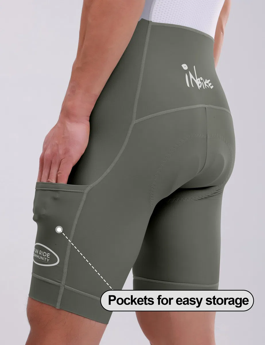 INBIKE Salopette Ciclismo Uomo con Fodello 3D Pantaloncini Bici da Strada con Bretelle Pantaloncini MTB Traspirante Asciugatura Rapida Abbigliamento Ciclismo Estivo