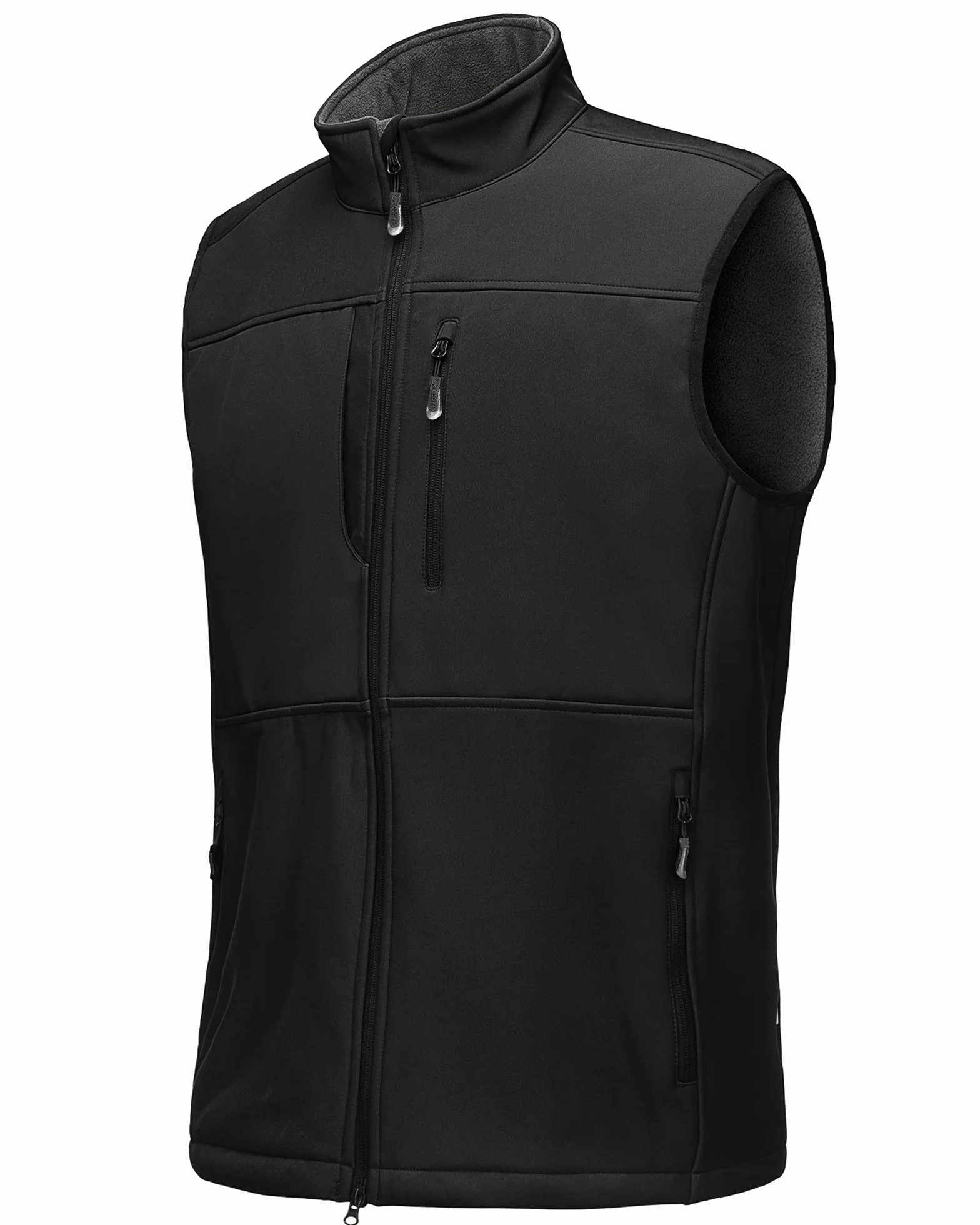 33,000ft Giacca gilet softshell da uomo, cappotto senza maniche antivento e impermeabile, giacca calda con cerniera per viaggi e attività all'aperto