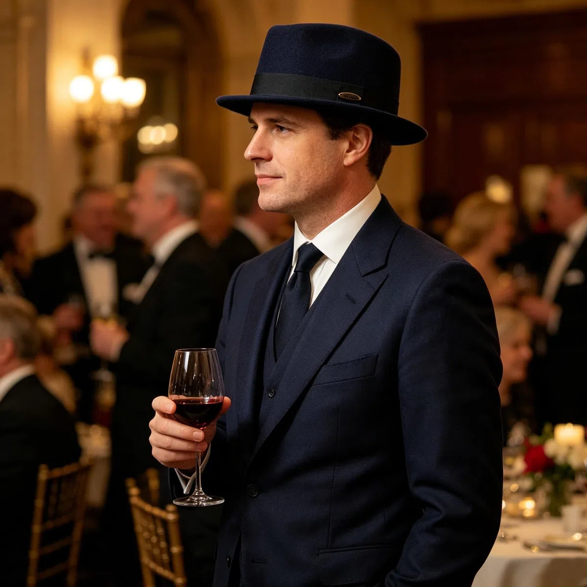 HEYANN Cappello in lana Porkpie, da uomo e da donna, in 100% feltro di lana Porkpie, cappello in feltro, Gentleman Jazz Trilby Cappelli per matrimoni e feste