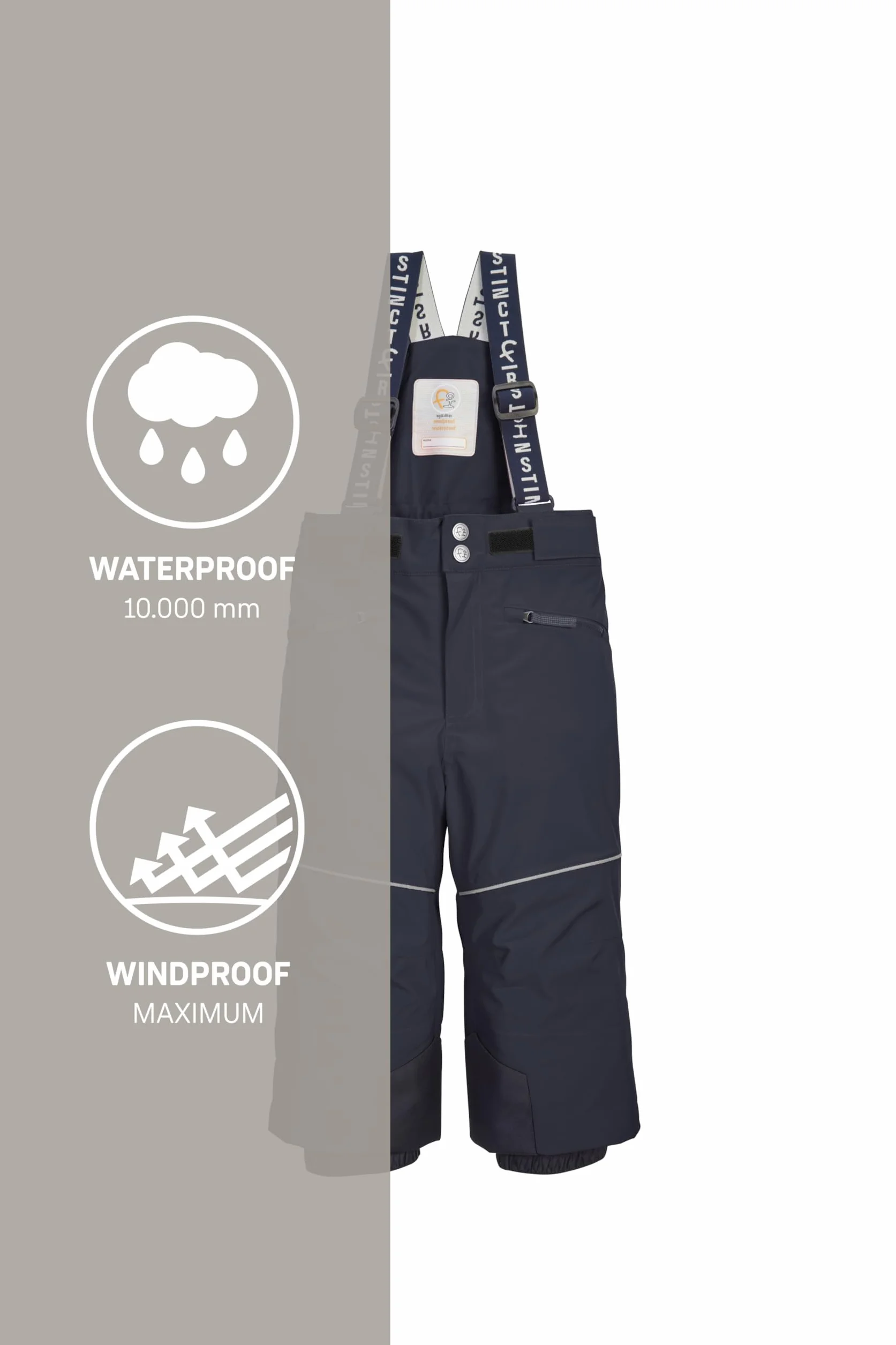 first instinct by killtec - Fisw 48 MNS Ski Pnts, Pantaloni da Sci/Pantaloni Funzionali con Bretelle e paraneve Unisex - Bimbi 0-24