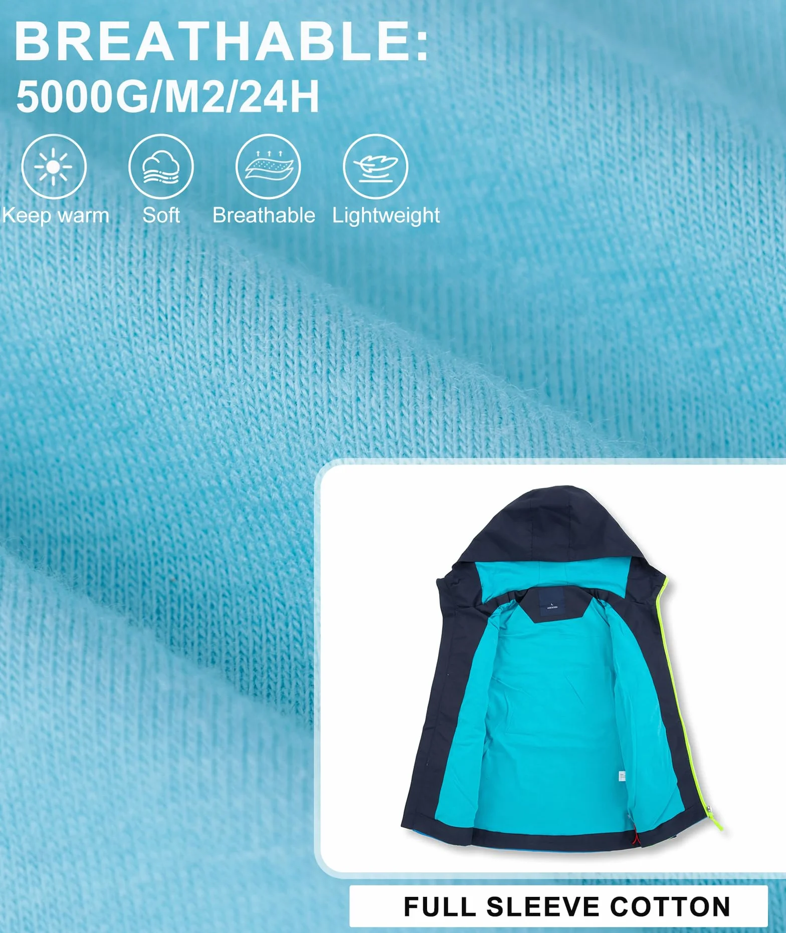 YoungSoul Giacca a Vento Impermeabile Color Block Bambino con Cappuccio