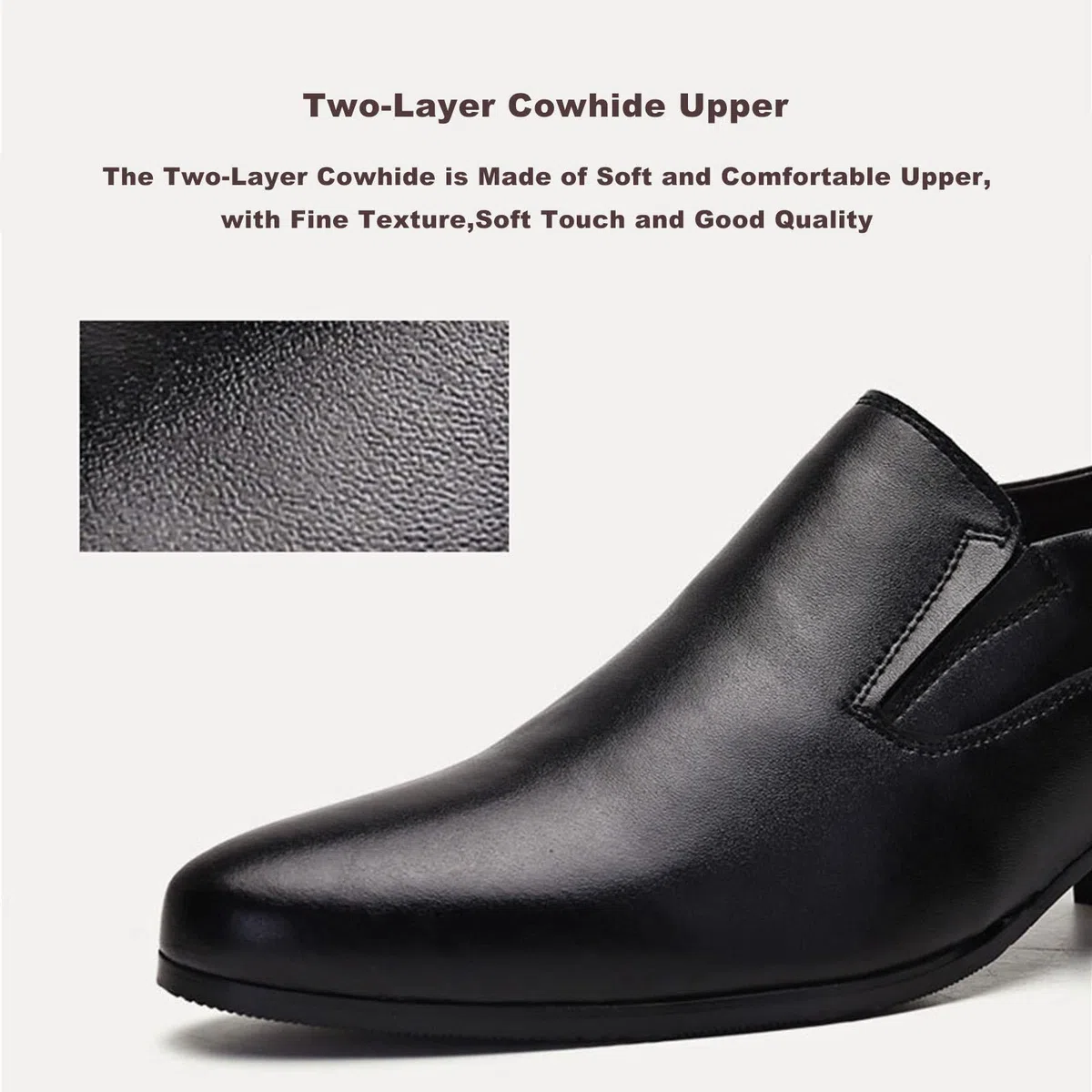 Scarpe Classiche da Uomo con Punta a Punta Tacchi Alti 6/8cm Eleganti Scarpe Estive Nere da Uomo Casual Business Party Shoes,Heel-6CM-41