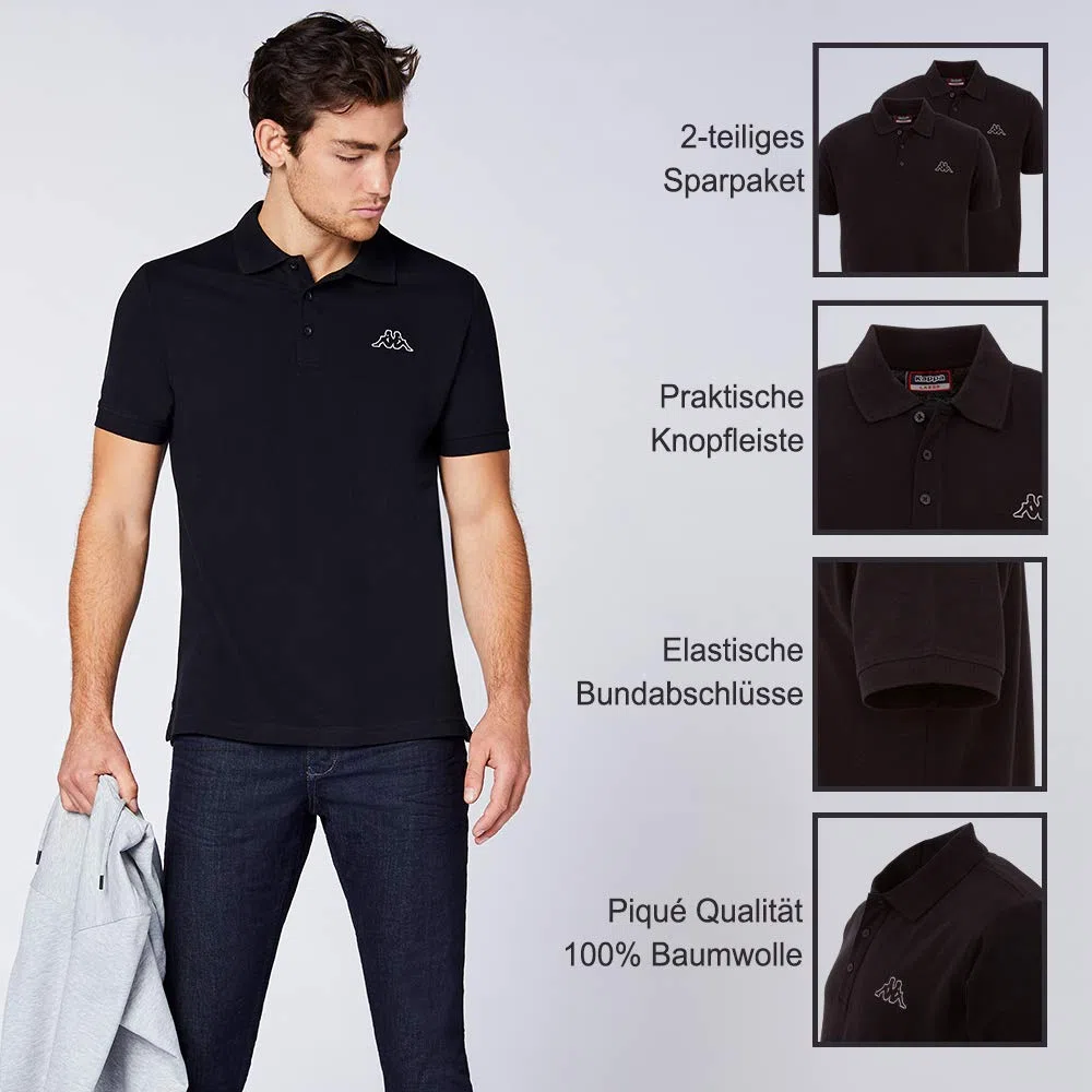 Kappa Venist Polo Shirt Uomo (Pacco da 2)