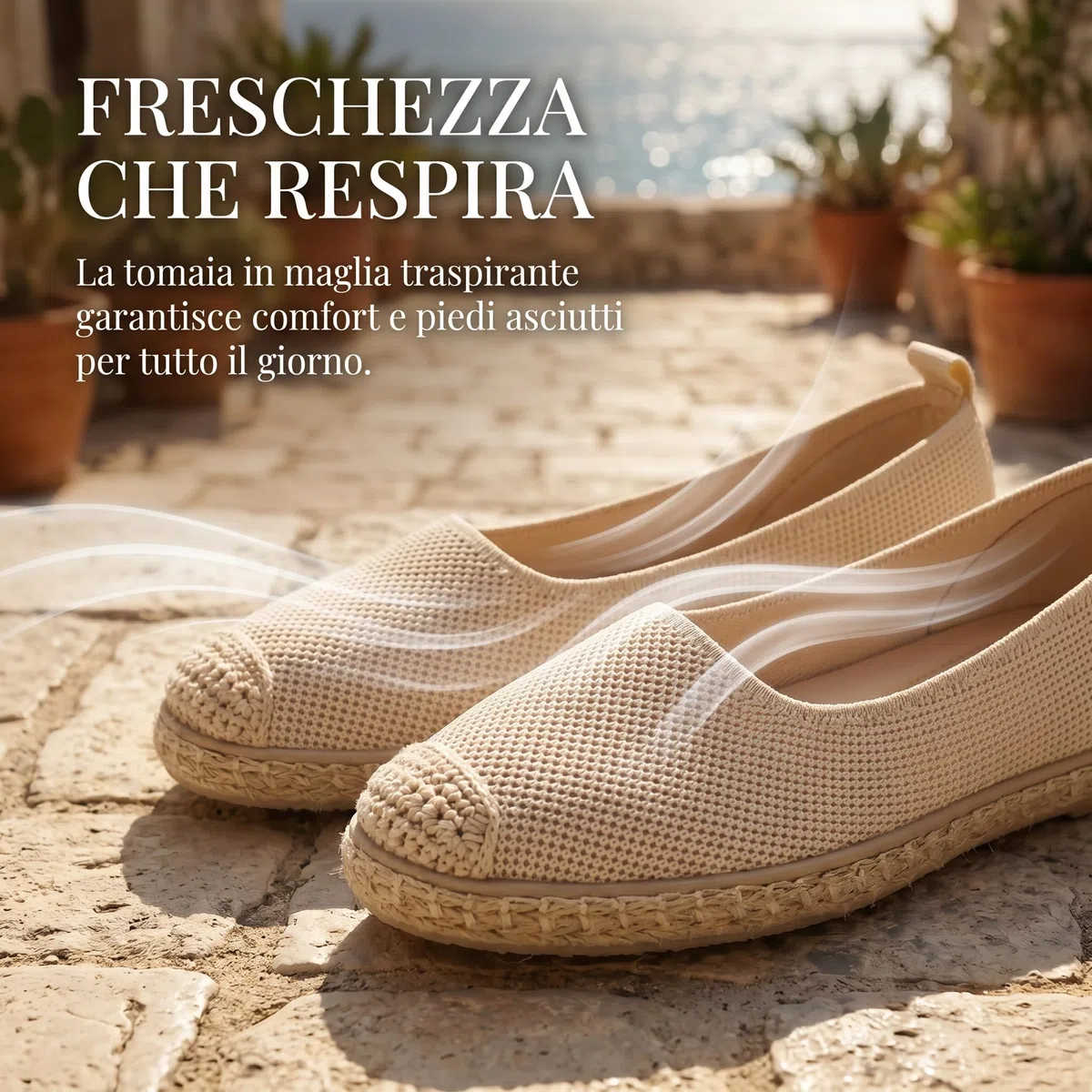 GLAMORA Espadrillas Donna Ballerine Slip On Scarpe Basse Maglia Traspirante Leggere Comode Estive Suola Gomma Antiscivolo Flessibili Calzatura Casual Comfort Senza Lacci Tessuto Elasticizzato