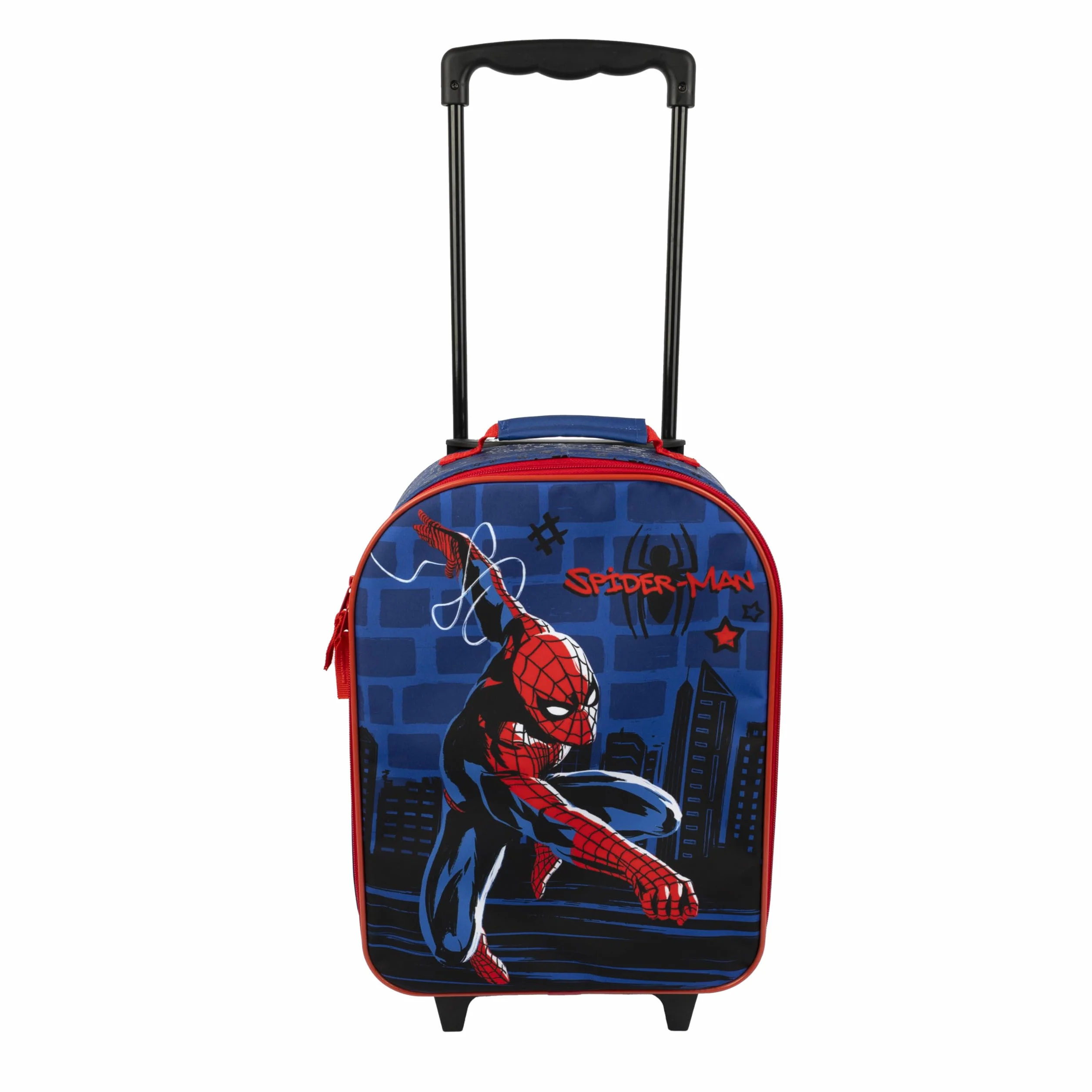 Undercover - Trolley per bambini Spider Man - ampio scomparto principale - compagno di viaggio ideale - asta telescopica regolabile e fissabile