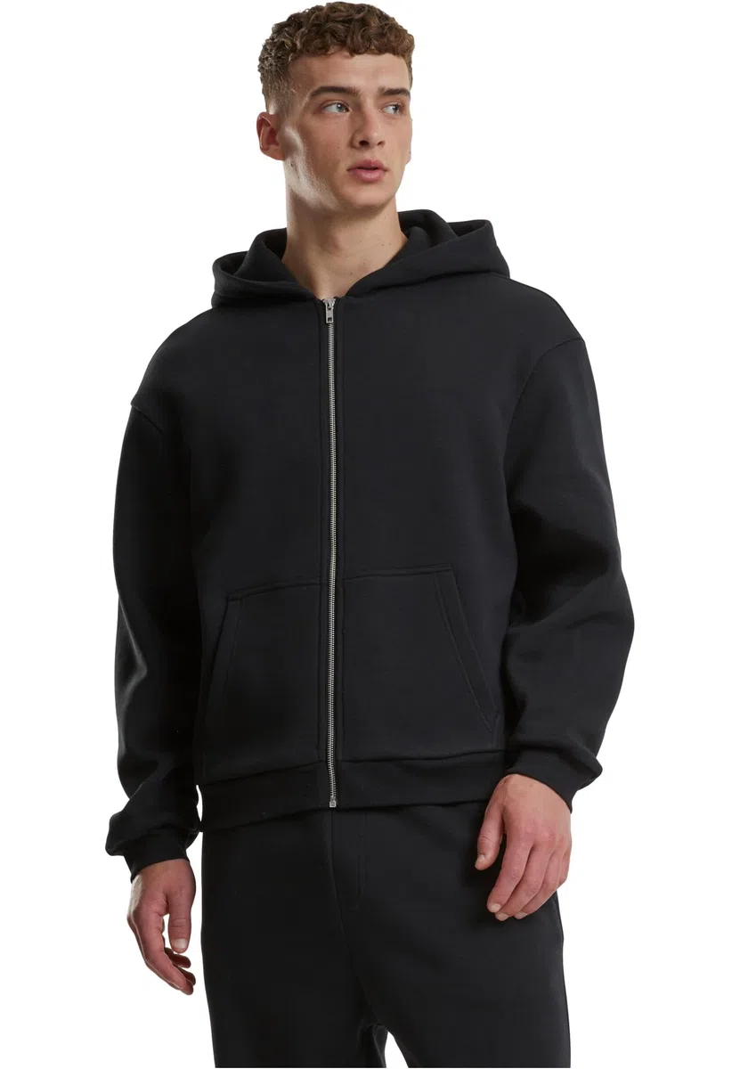 Urban Classics Fluffy Zip Hoody Uomo Felpa Jogging Nero Regular