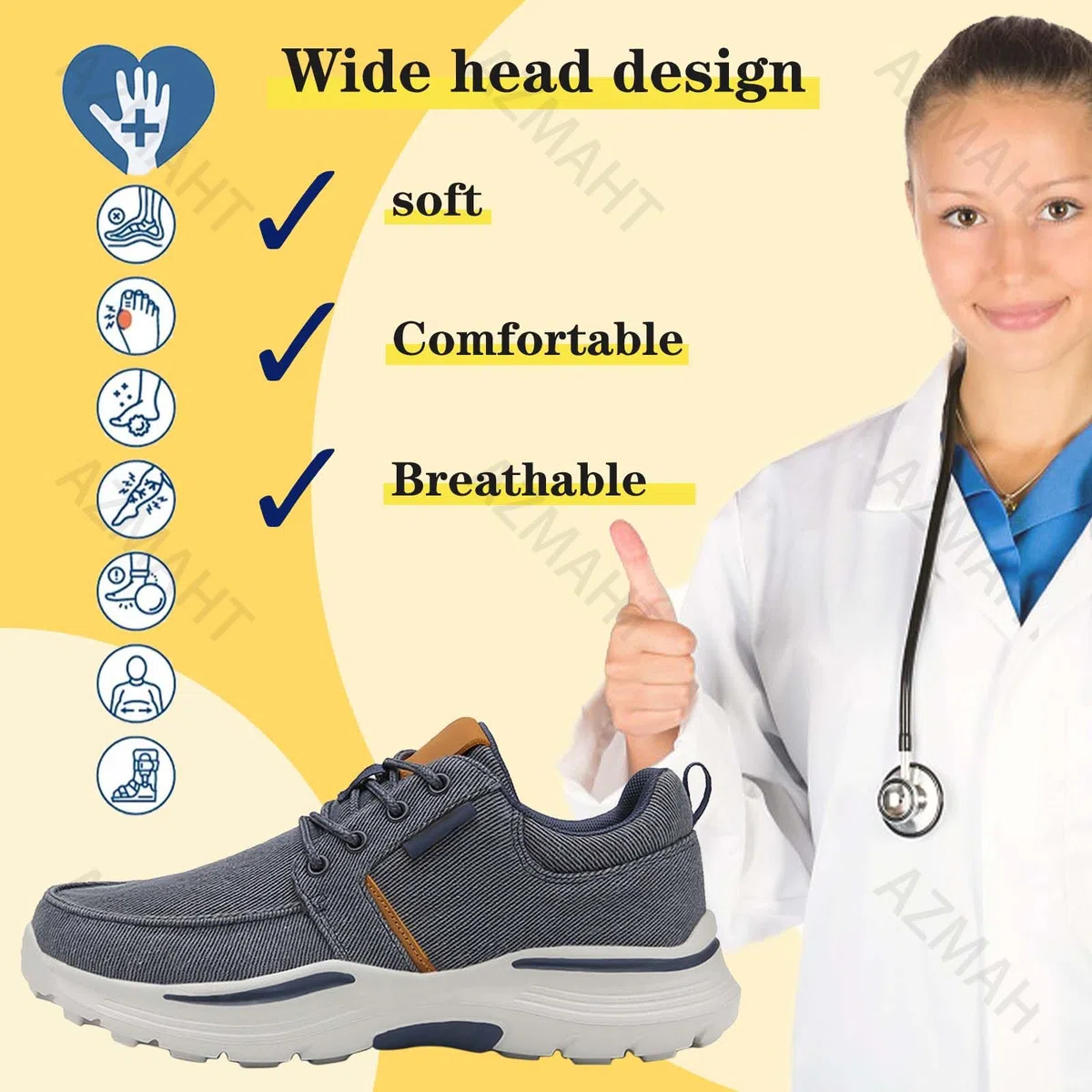 Scarpe sanitarie Uomo comode Estive Casual Scarpe da Passeggio Scarpe diabetiche Scarpe Comode Anziani Scarpe sanitarie Uomo Scarpe da Corsa Antiscivolo,Cachi,46/280mm