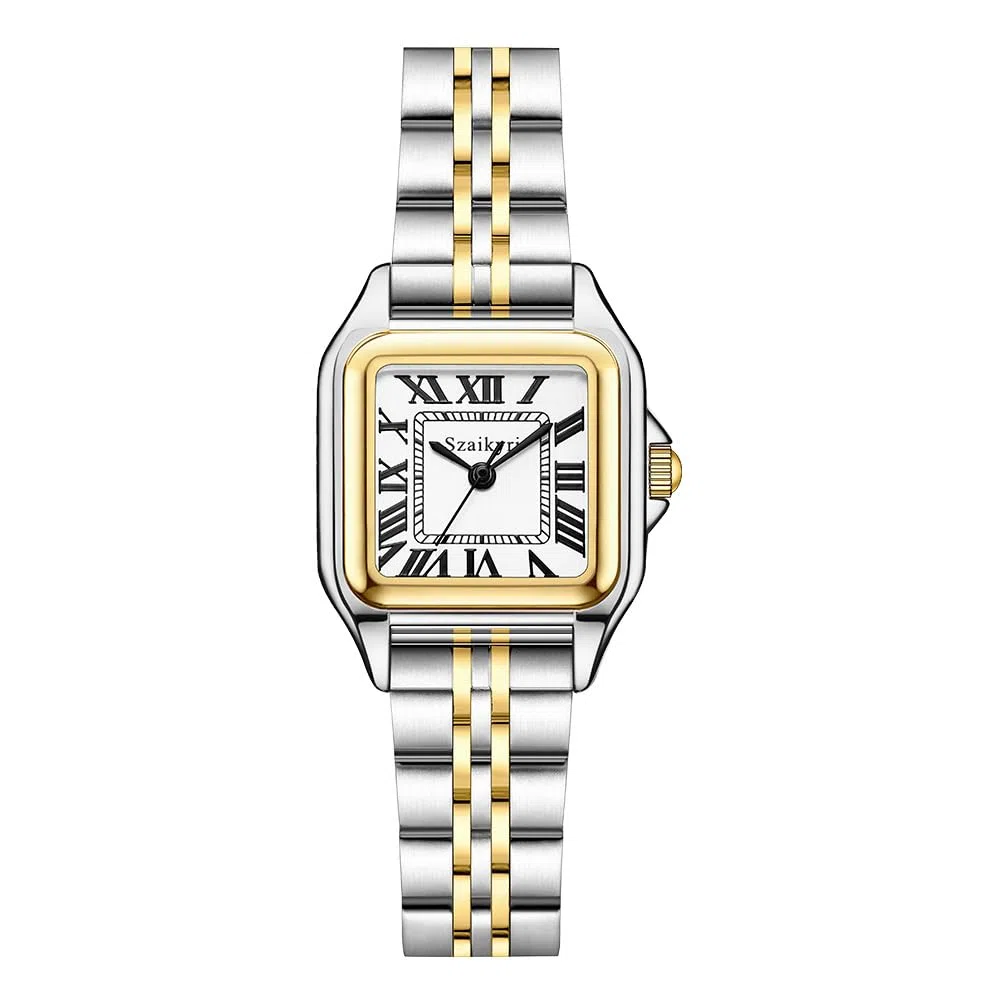Szaikyri Quadrato Classico Orologio Donna con Numeri Romani Cronografo da Donna Casual