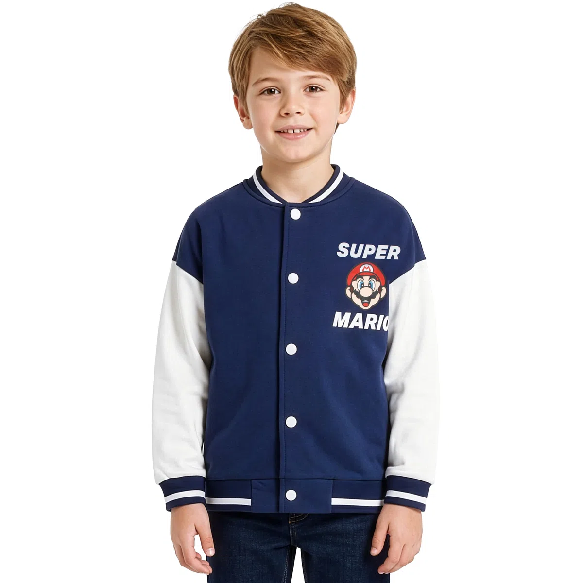 Super Mario Giacca bomber Mario, Luigi, Bowser e Yoshi, giacca per ragazzi, giacche Varsity, età da 5 a 13 anni