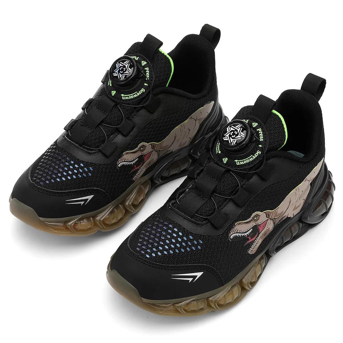 Scarpe da Ginnastica per Bambini, Scarpe da Corsa alla Moda per Ragazzi, Scarpe Sportive con Motivo Dinosauro, Comode Scarpe da Jogging Traspiranti Leggere EU28-38