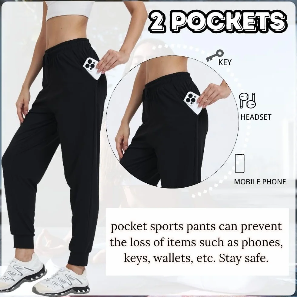 Confezione da 3 pantaloni sportivi da donna per il fitness, a vita alta, per yoga, tempo libero, con tasche