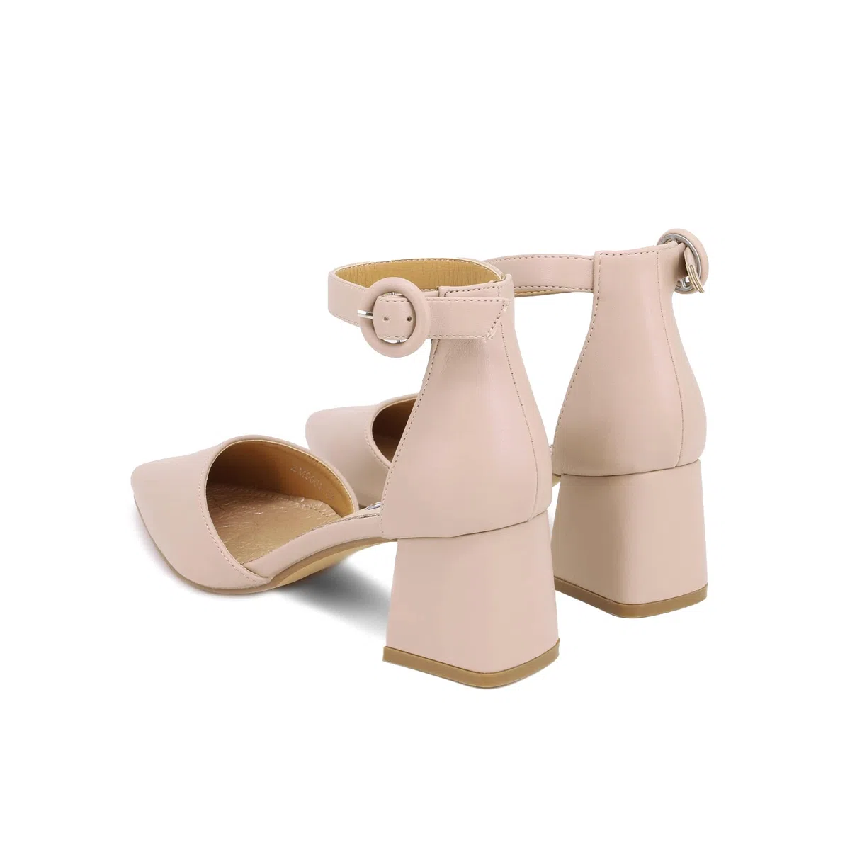 QUEEN HELENA Décolleté Scarpe con Tacco Medio Eleganti a Punta Chiusa con Cinturino Donna ZM9001 Nude 38