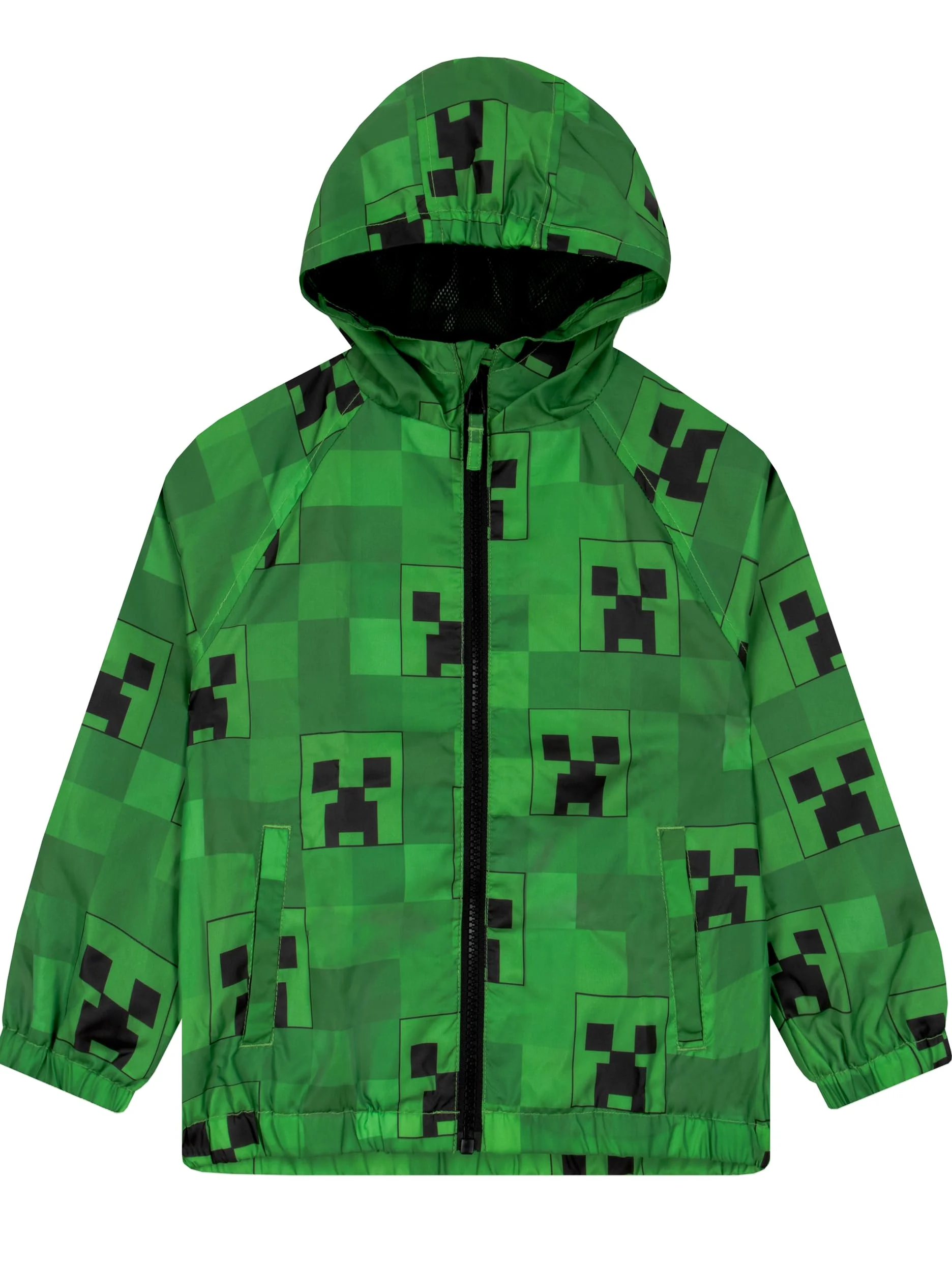 MINECRAFT Impermeabile Giacca Ragazzi, Impermeabile Bambino Creeper, Cappotto Bambino Gaming