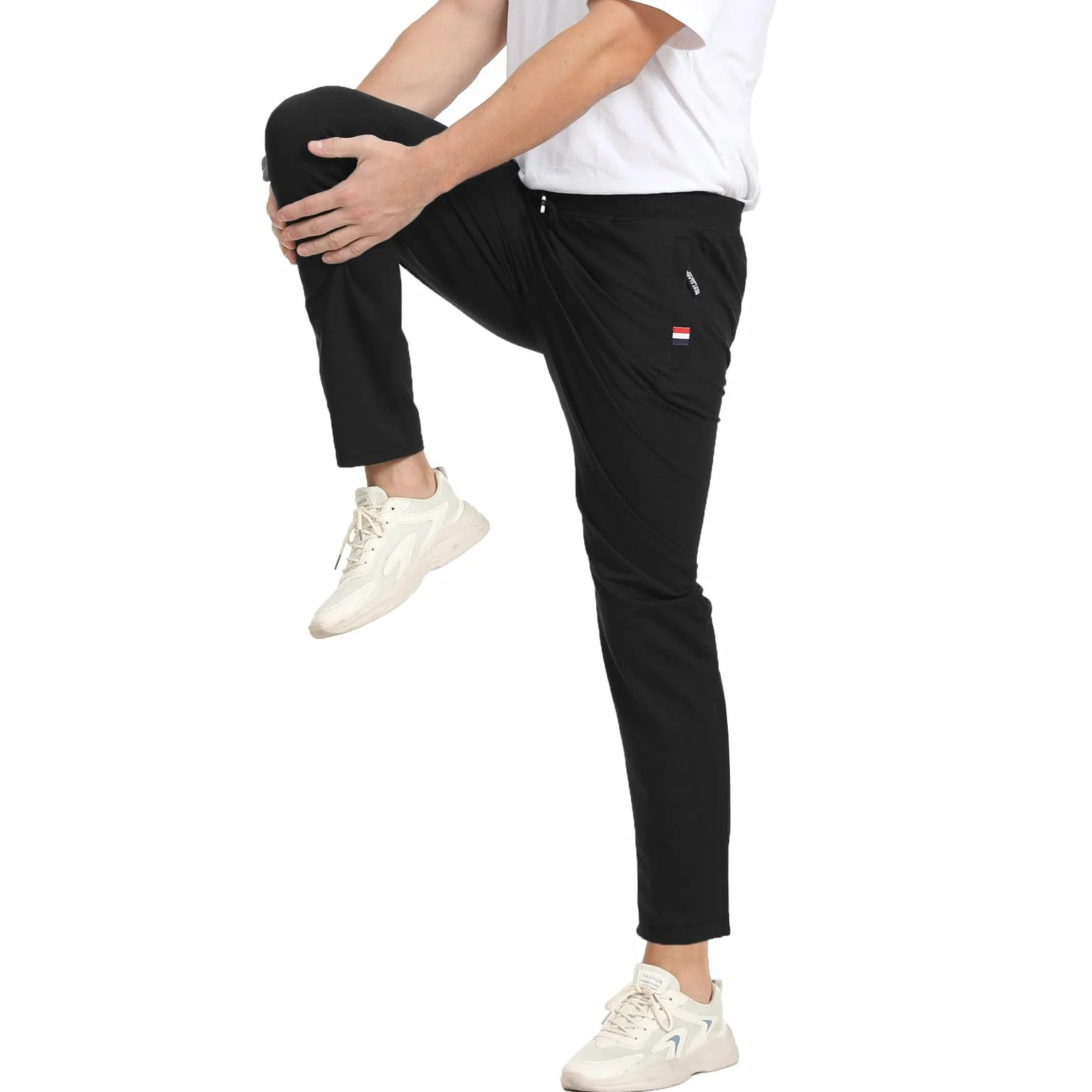 JustSun Pantaloni Tuta Uomo Cotone Sportivi con Tasche Zip