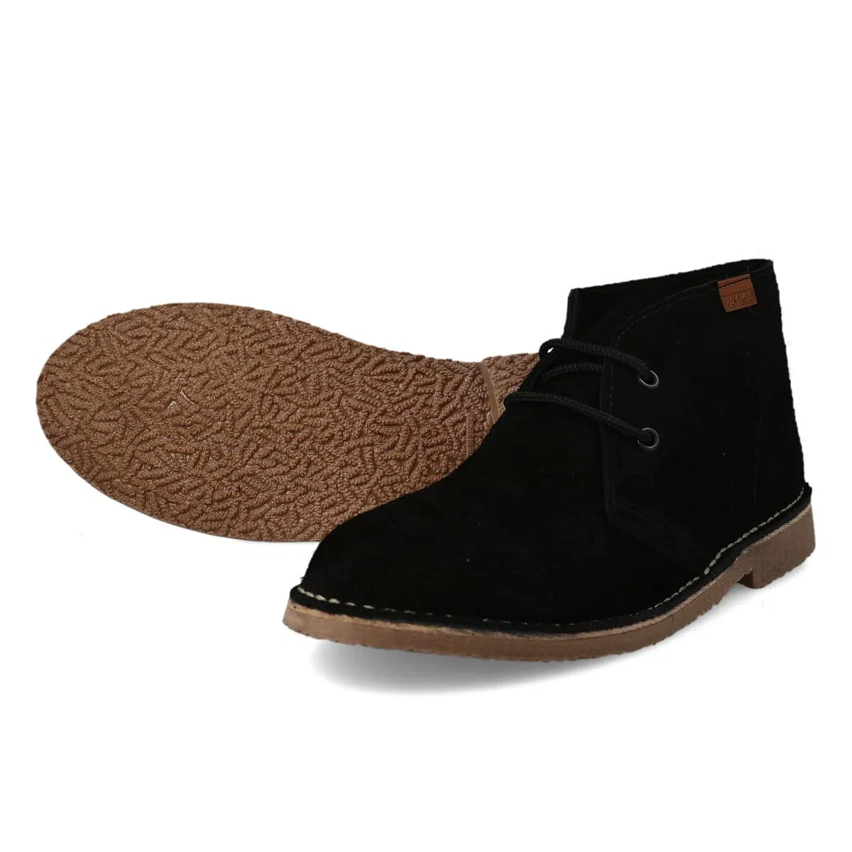 Stivali Stivaletti Safari Deserto in Pelle per Uomo e Donna. Fatto in Spagna. Scarpa Chukka in Crosta di Pelle Sport. Chiusura con Lacci. Suola in Gomma