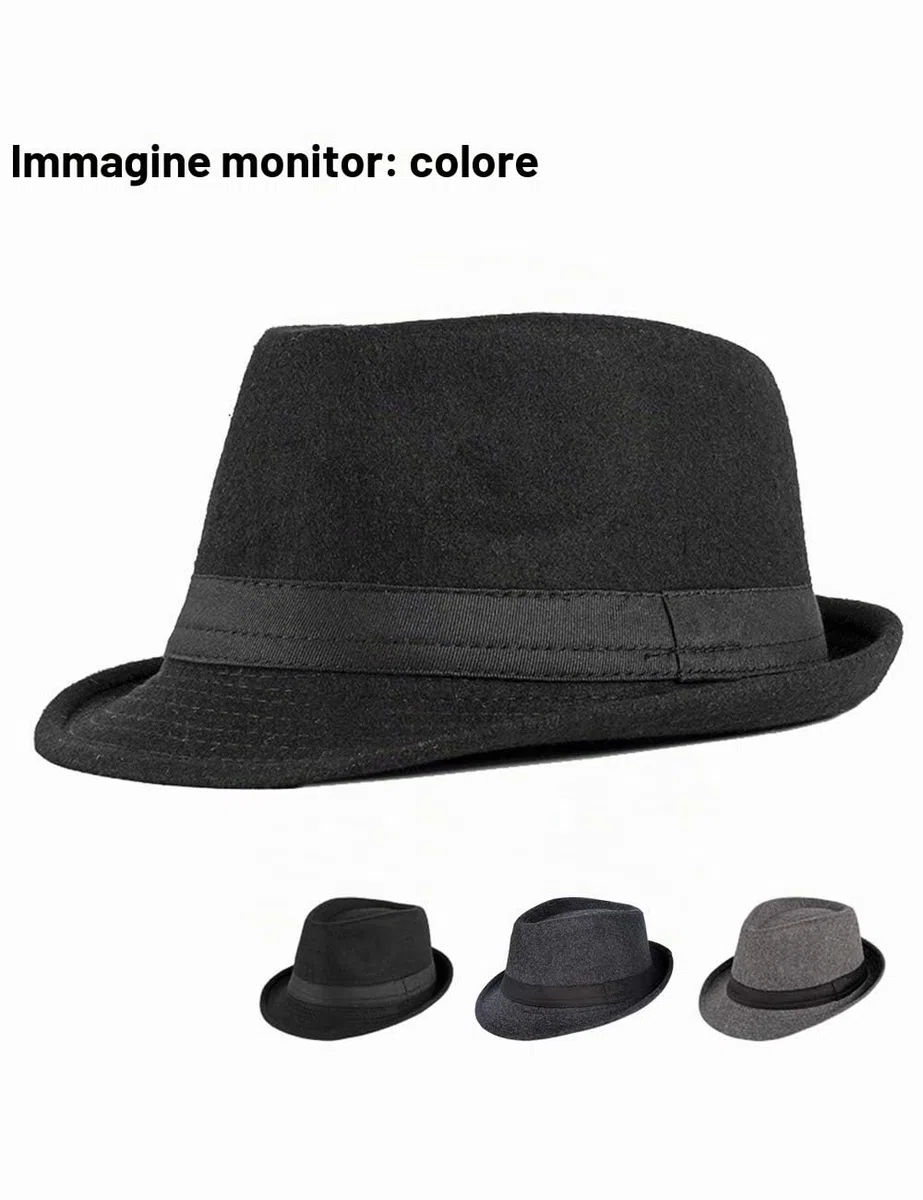 Cappello Fedora a Tesa Larga Stile Gangster Elegante Jazz Trilby Cappelli e Cappellini Classico Cappello in Feltro Ripiegabile in Viaggio Cappelli Panama per Uomo Donna