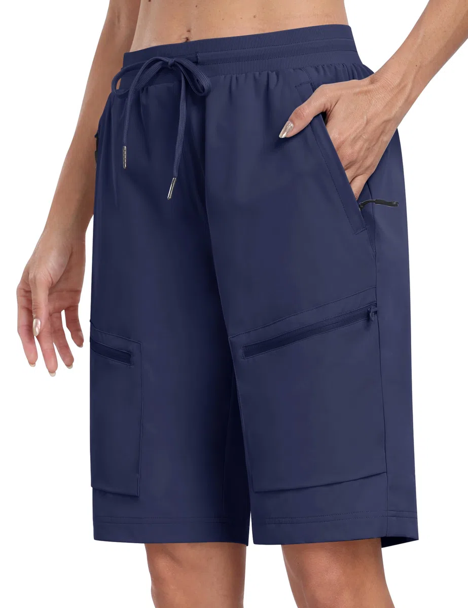 MoFiz Pantaloncini Donna Cargo Shorts Leggeri per Trekking Escursionismo Impermeabili ad Asciugatura Rapida Bermuda Estivi con 5 Tasche con Cerniera