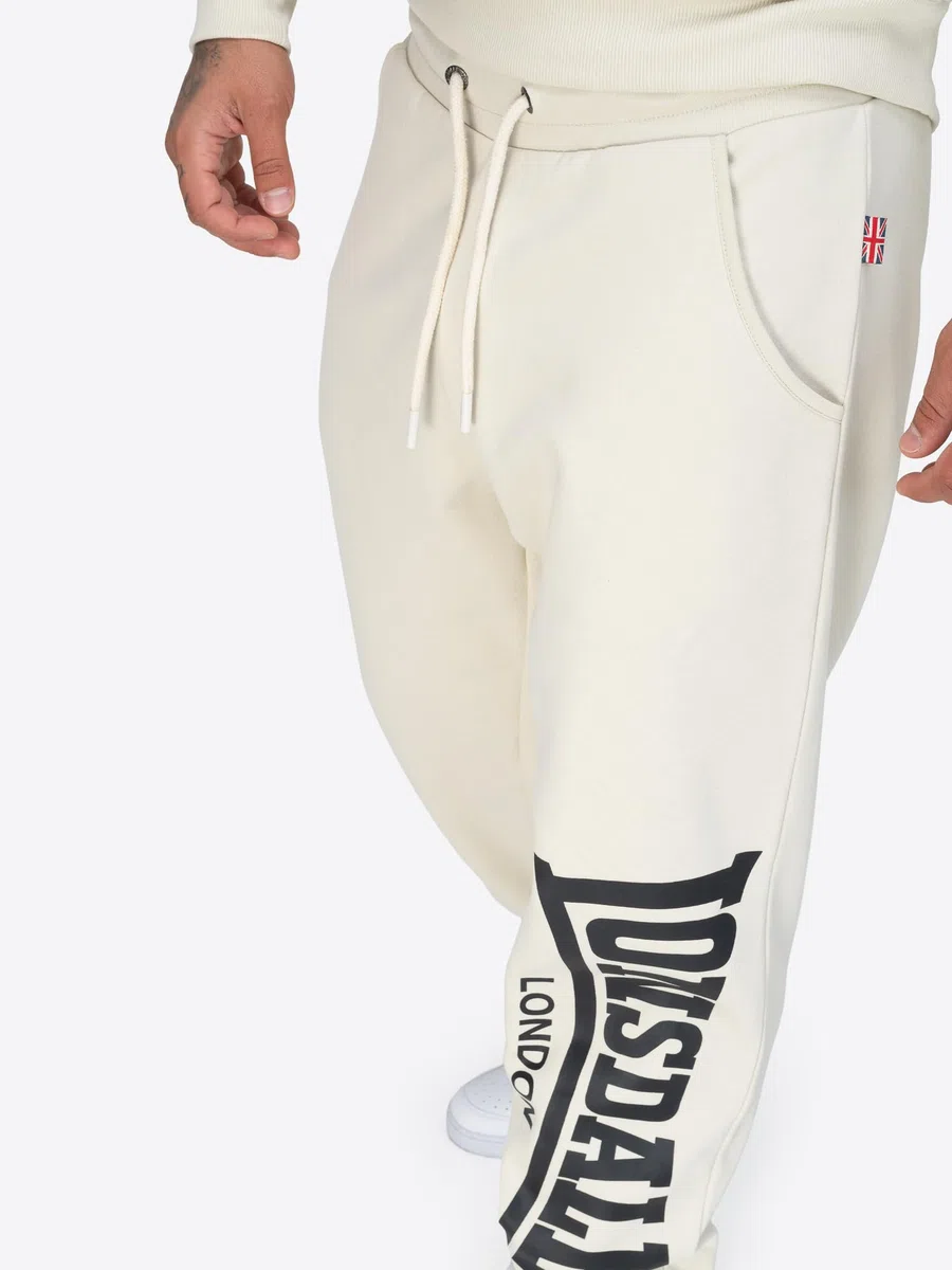 Lonsdale London Logo Large Uomo Pantaloni Tuta Nero Relaxed