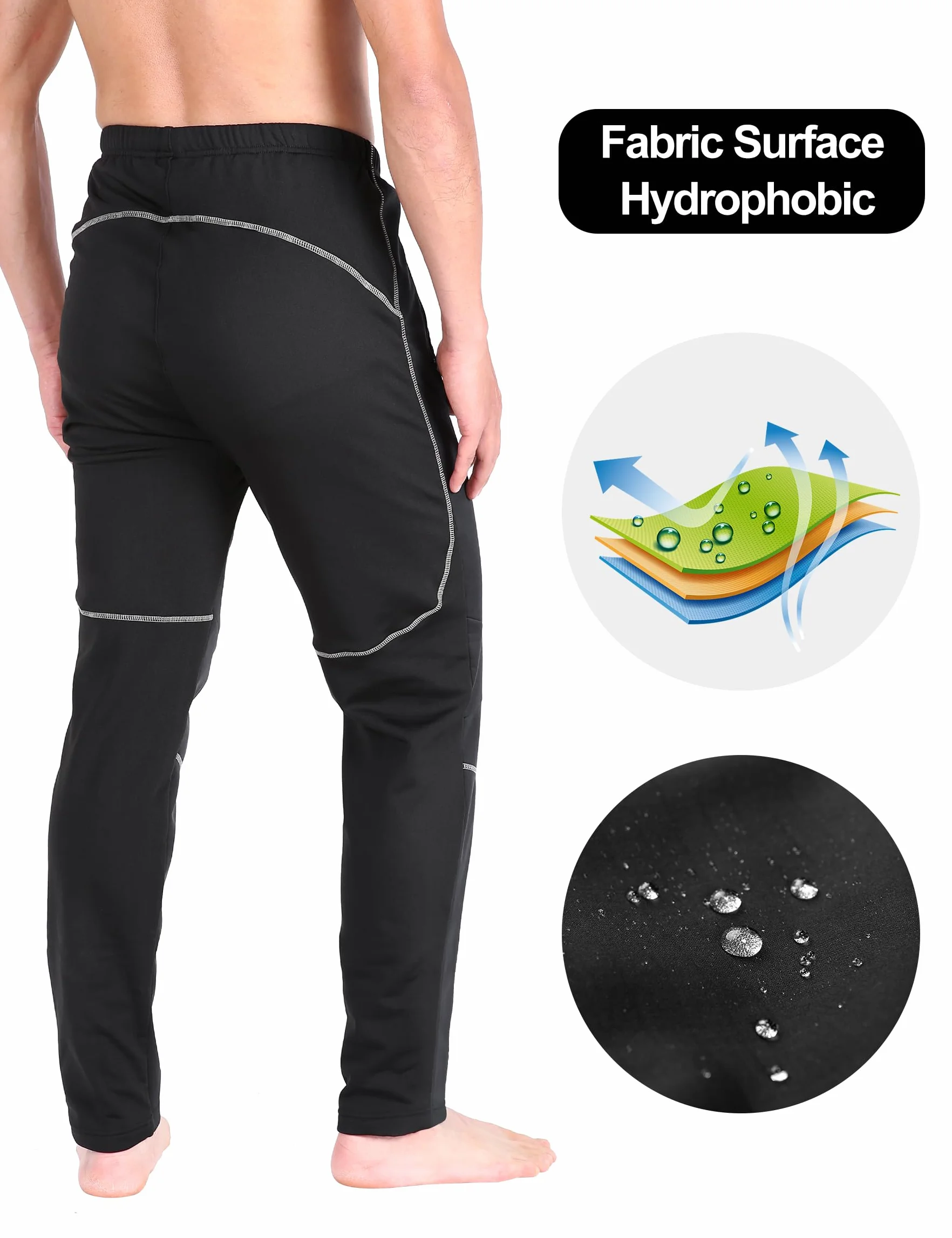 INBIKE Pantaloni Invernali MTB Termici Antivento per Ciclismo Jogging Pesca Running Hiking Trekking Uomo