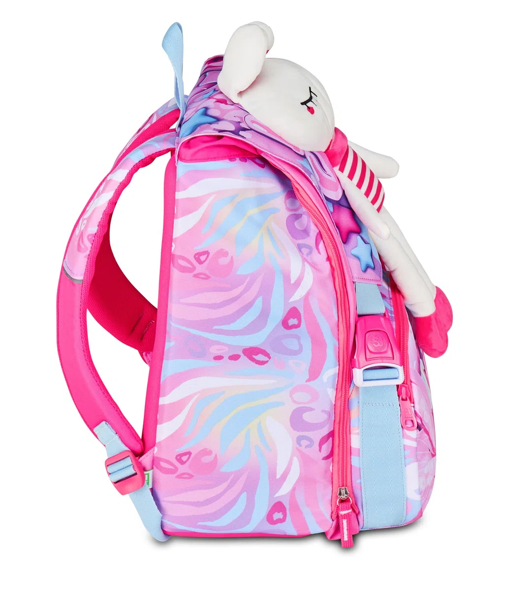 SJ GANG STYLE JAM GANG Zaino Scuola Estensibile Big, Fucsia, Zaino con Divisorio Interno, Tasca Superiore Peluche, Tasca per Borraccia, 24 L, Zaino Scuola Elementare, Bambina