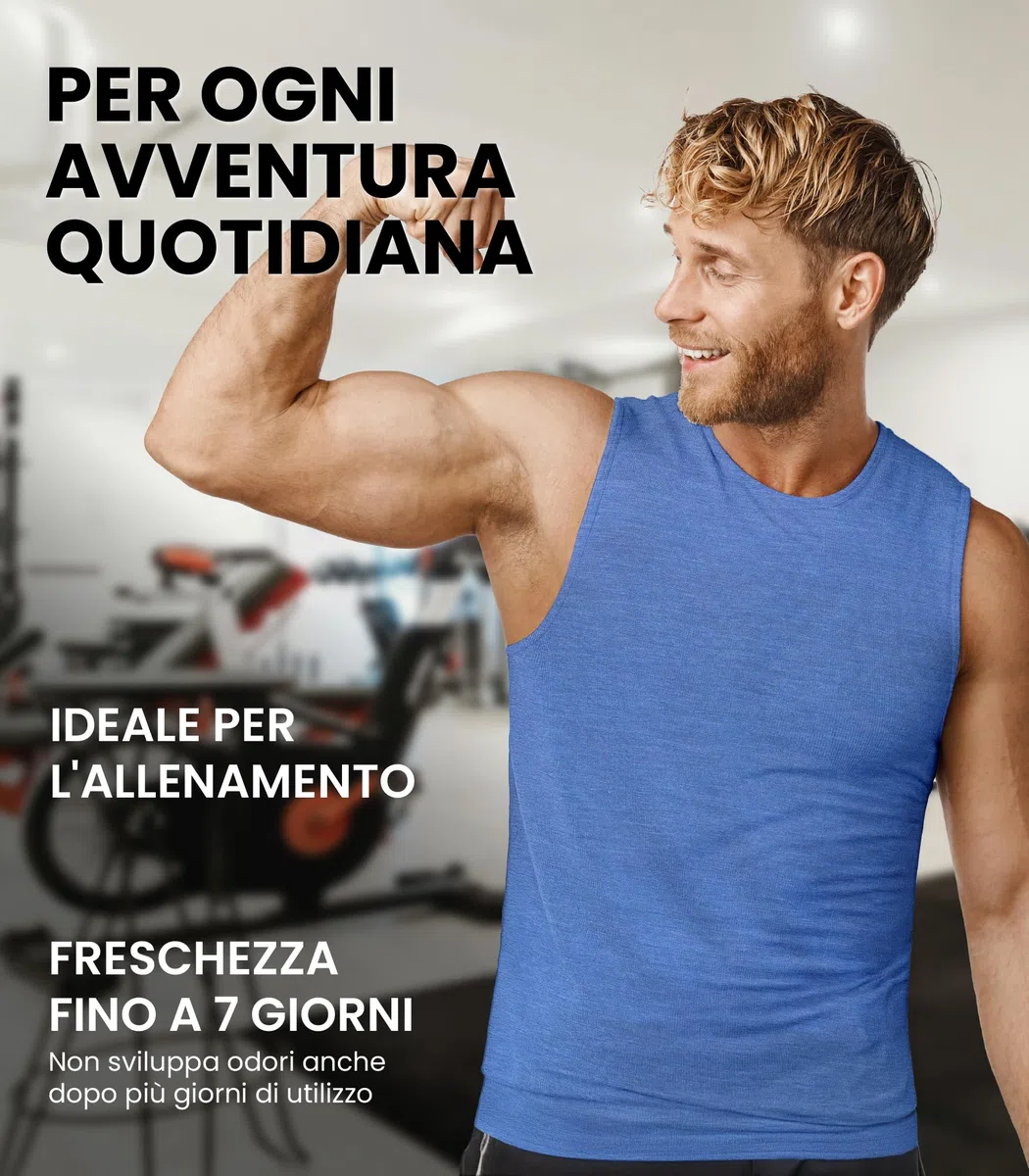 Merino.tech T Shirt Lana Merino - Intimo Termico Uomo Lana Merinos - Maglietta Trekking Uomo con Strato Base Leggero