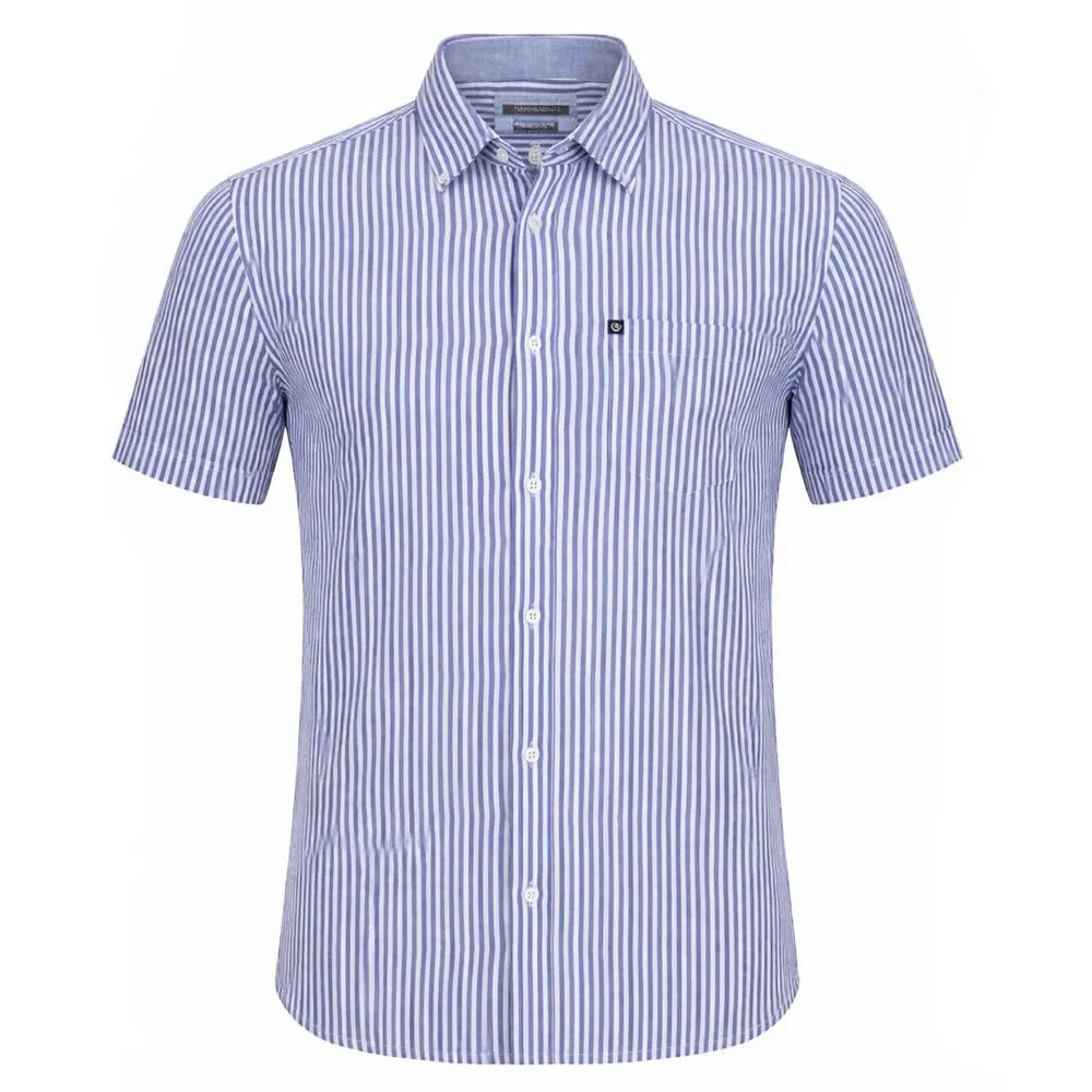 Camicia da Uomo a Maniche Corte in Cotone e Lino 15164