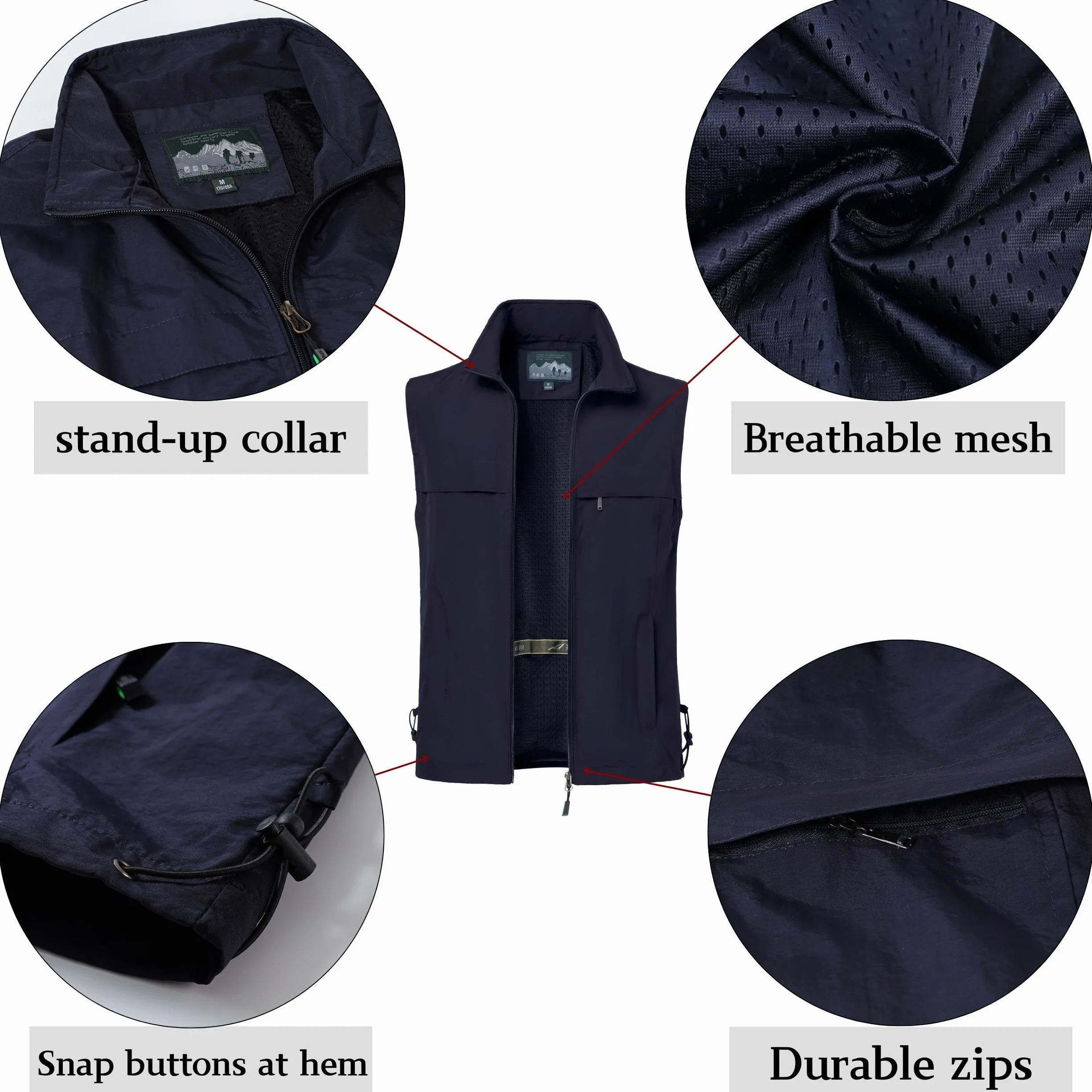 Uomo Gilet da Pesca All'aperto Gilet Multitasche Gilet Estivo ad Asciugatura Rapida Gilet Sportivo con Zip Fotografia Campeggio Caccia Alpinismo Giacca Senza Maniche