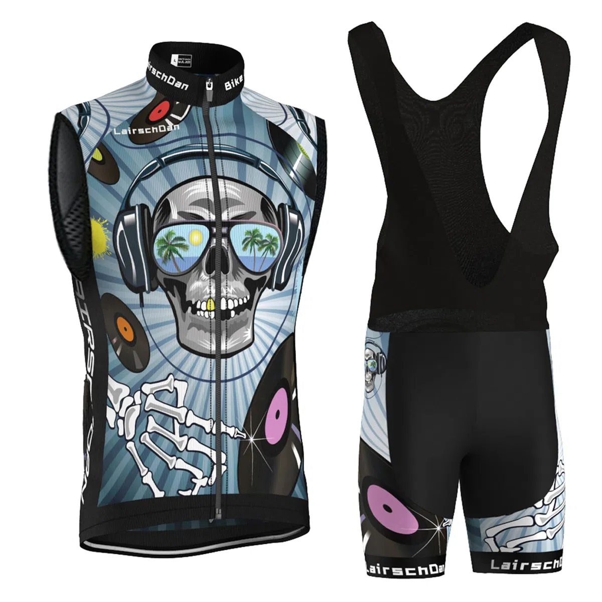 Completo Ciclismo Uomo Abbigliamento Bici MTB Estivo Tuta Ciclista Senza Maniche,Maglietta Bicicletta Gilet e Salopette Pantaloncini con 9D Gel Imbottiti,Maglia Ciclo Sleeveless Asciugatura Rapida