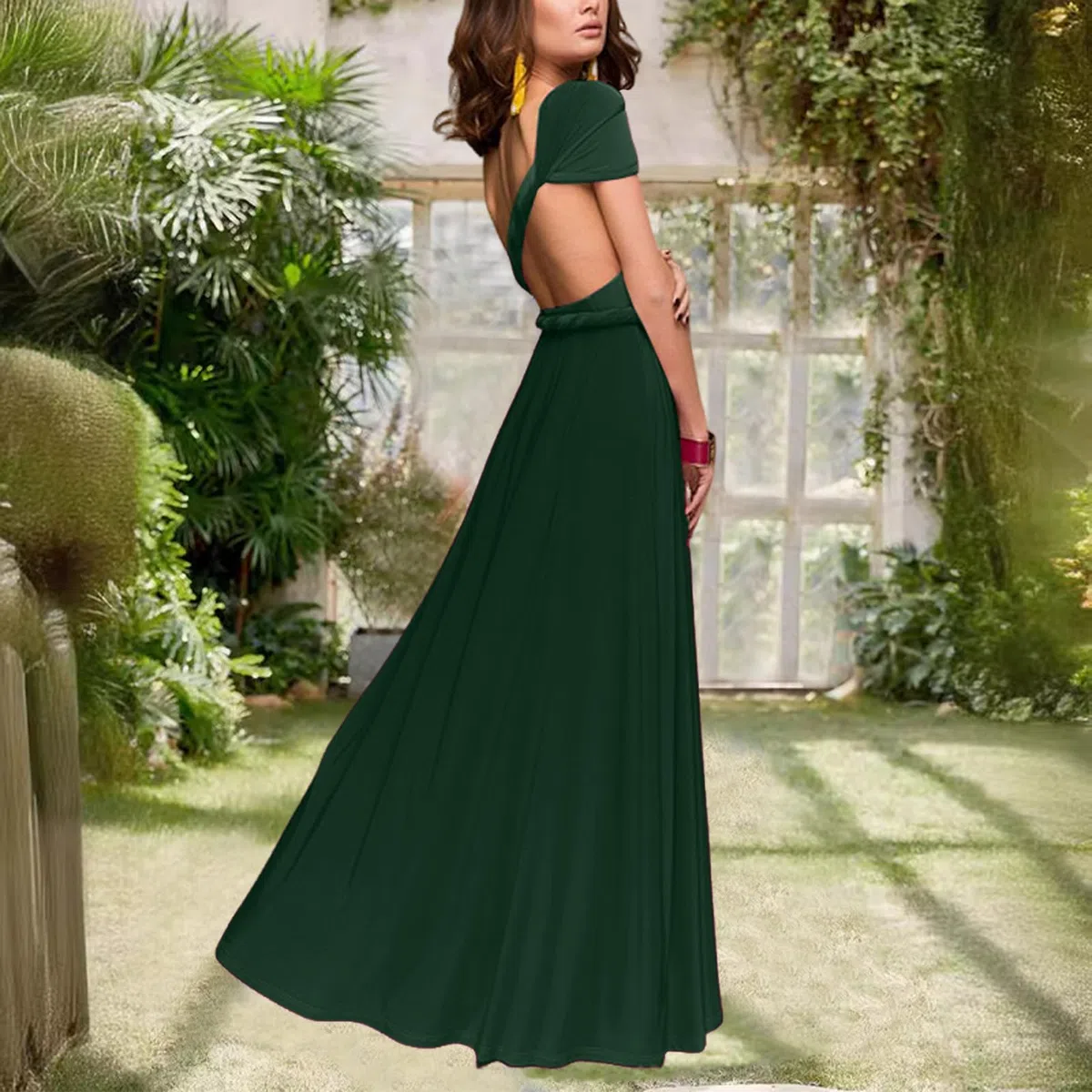Vestito Lungo Estivo Donna Multi-Usura Transformare Abito da Cerimonia Scollo a V Elegante Vestiti da Sera Senza Maniche Linea ad A Eleganti Damigella d' Onore Matrimonio Abiti