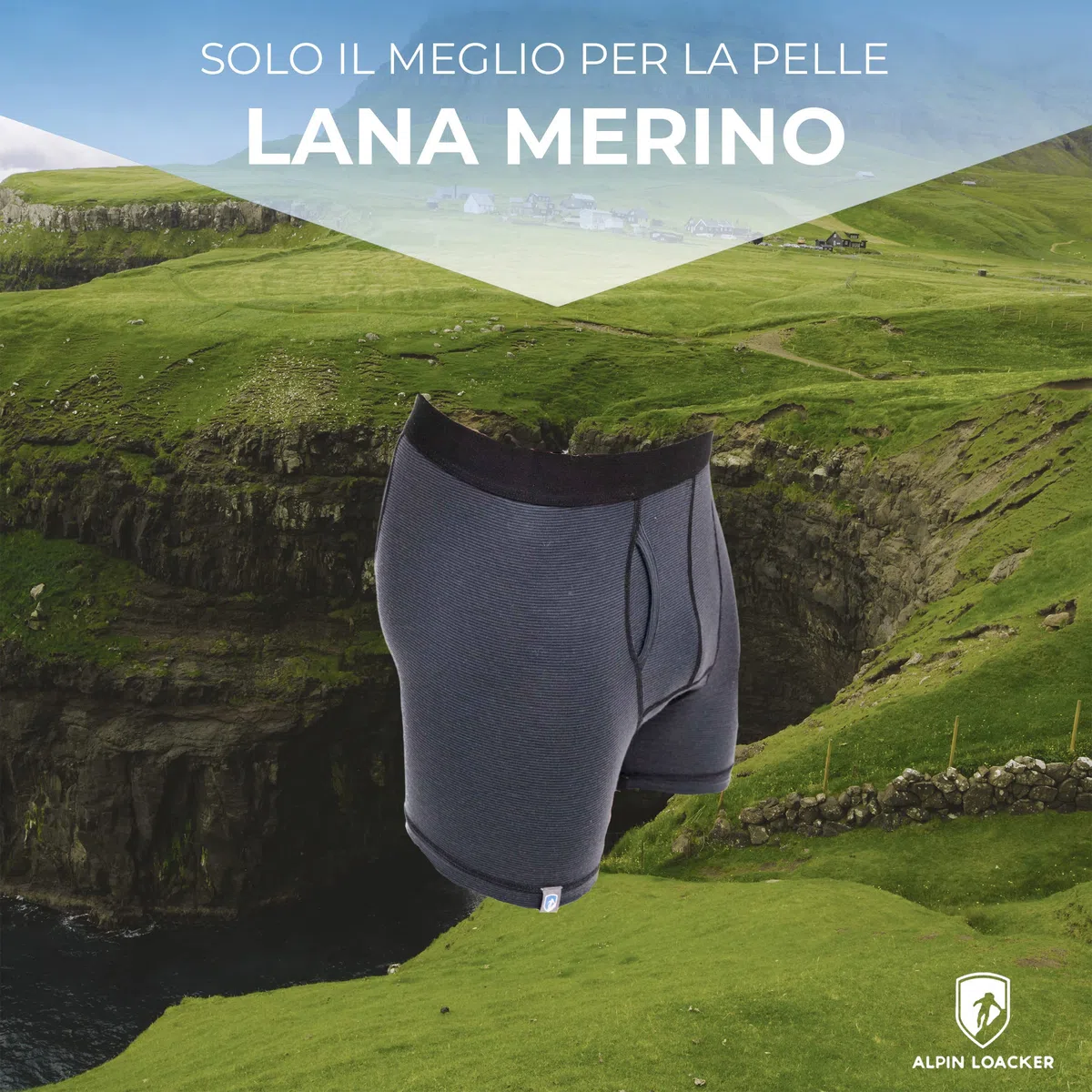 ALPIN LOACKER - Boxer Uomo in Lana Merino - Pantaloni Sportivi per l'inverno e L'Estate, Intimo Termico, Abbigliamento Running