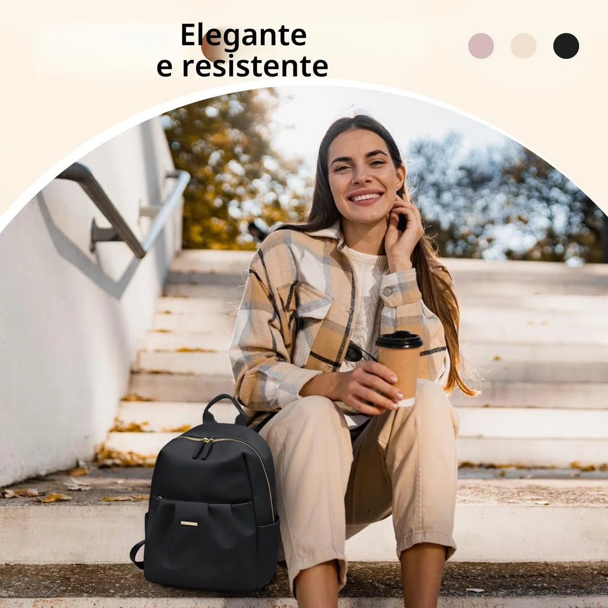 Zaino Piccolo Donna, Mini Laptop Backpack Casual Daypack Antifurto, Borsa per Lavoro e Viaggio, Nero
