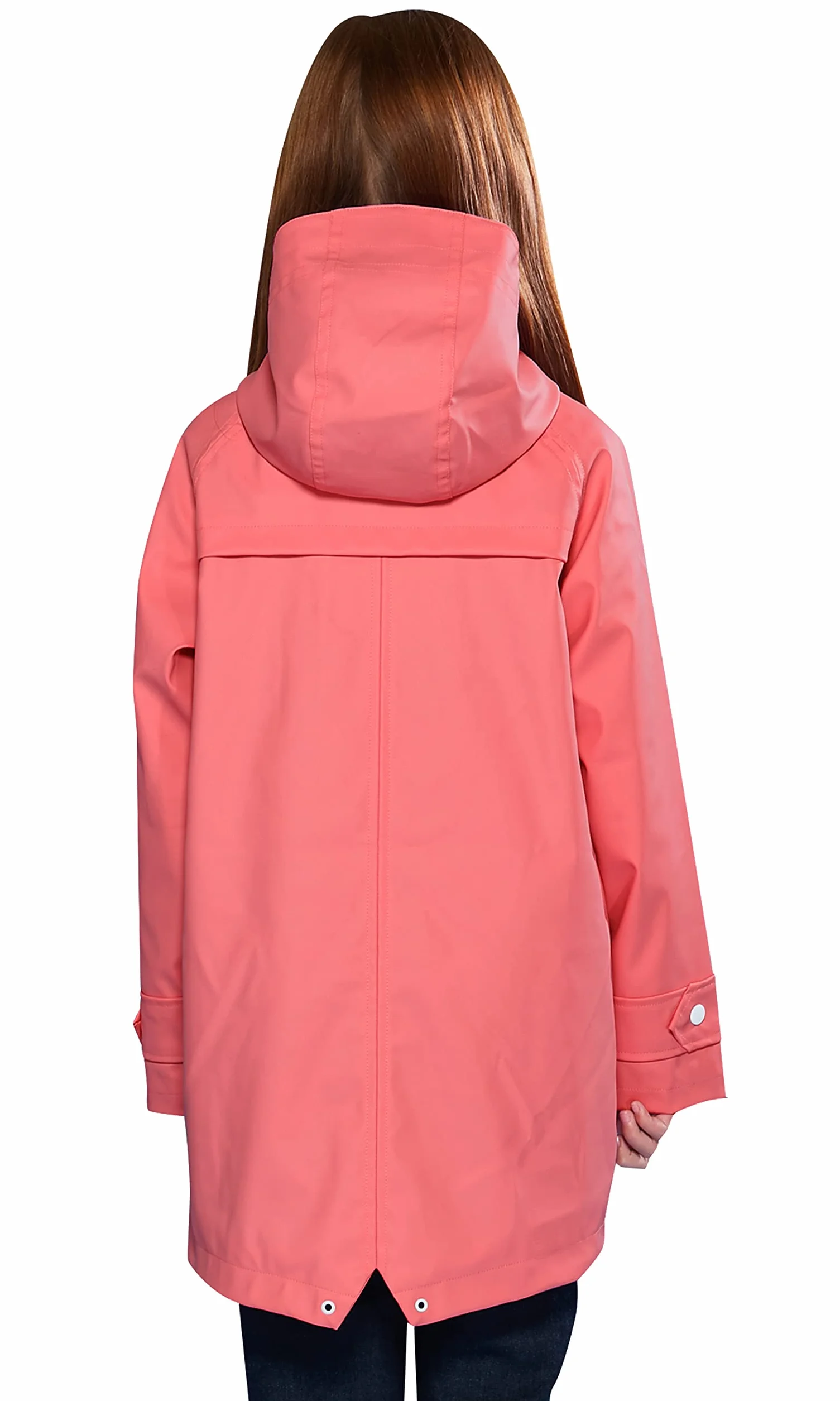 SOLOCOTE Giacca impermeabile con cappuccio e zaino in gomma foderato per bambini ideale per ragazze e ragazzi resistente all'acqua e al vento