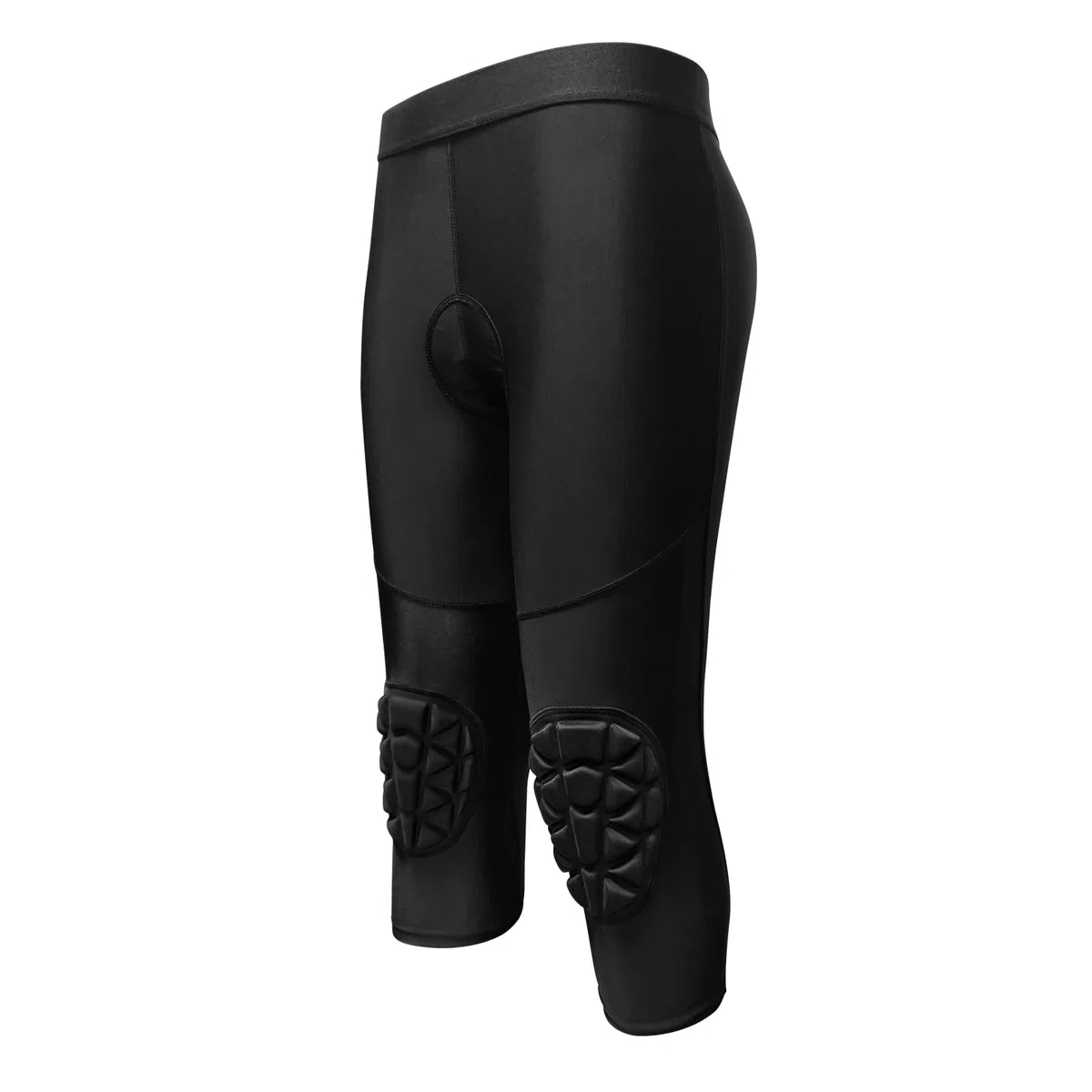 Topeter Pantaloni da bici imbottiti 3D per giovani, leggings Capri da ciclismo con ginocchiere, collant corti da bicicletta a compressione