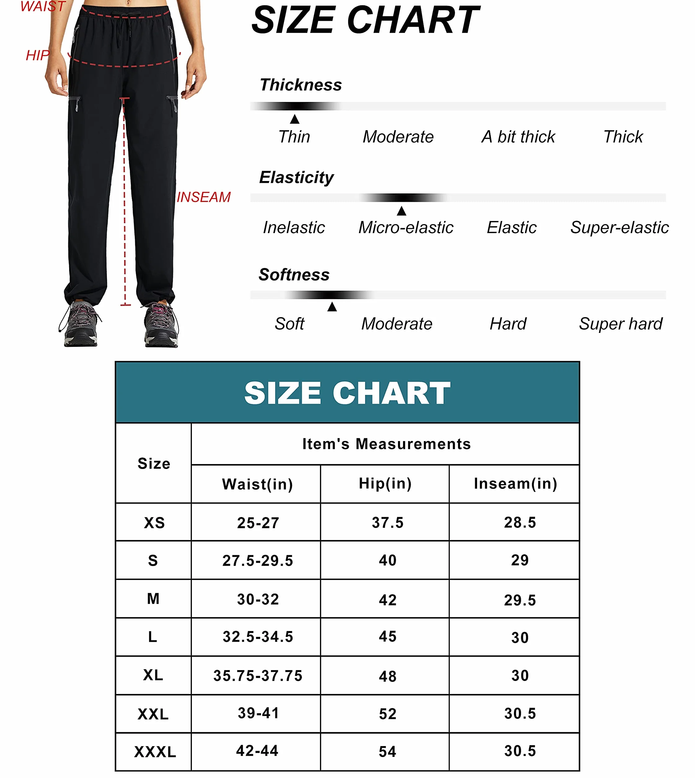 Libin Pantaloni Trekking Donna Estivi Montagna Pantalone da Cargo Leggeri ad Asciugatura Rapida Casual Escursionismo Abbigliamento con Tasche Cerniera