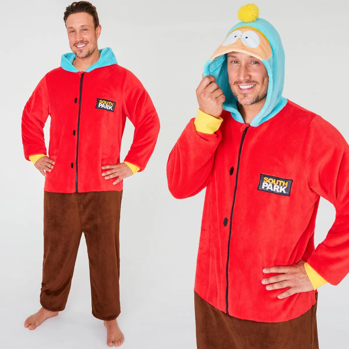 South Park Tuta Intera Uomo e Ragazzo, XS-3XL, Cartman Manica Lunga Incappucciato Pigiama Tuta, Onesie Uomo, Regali per Lui