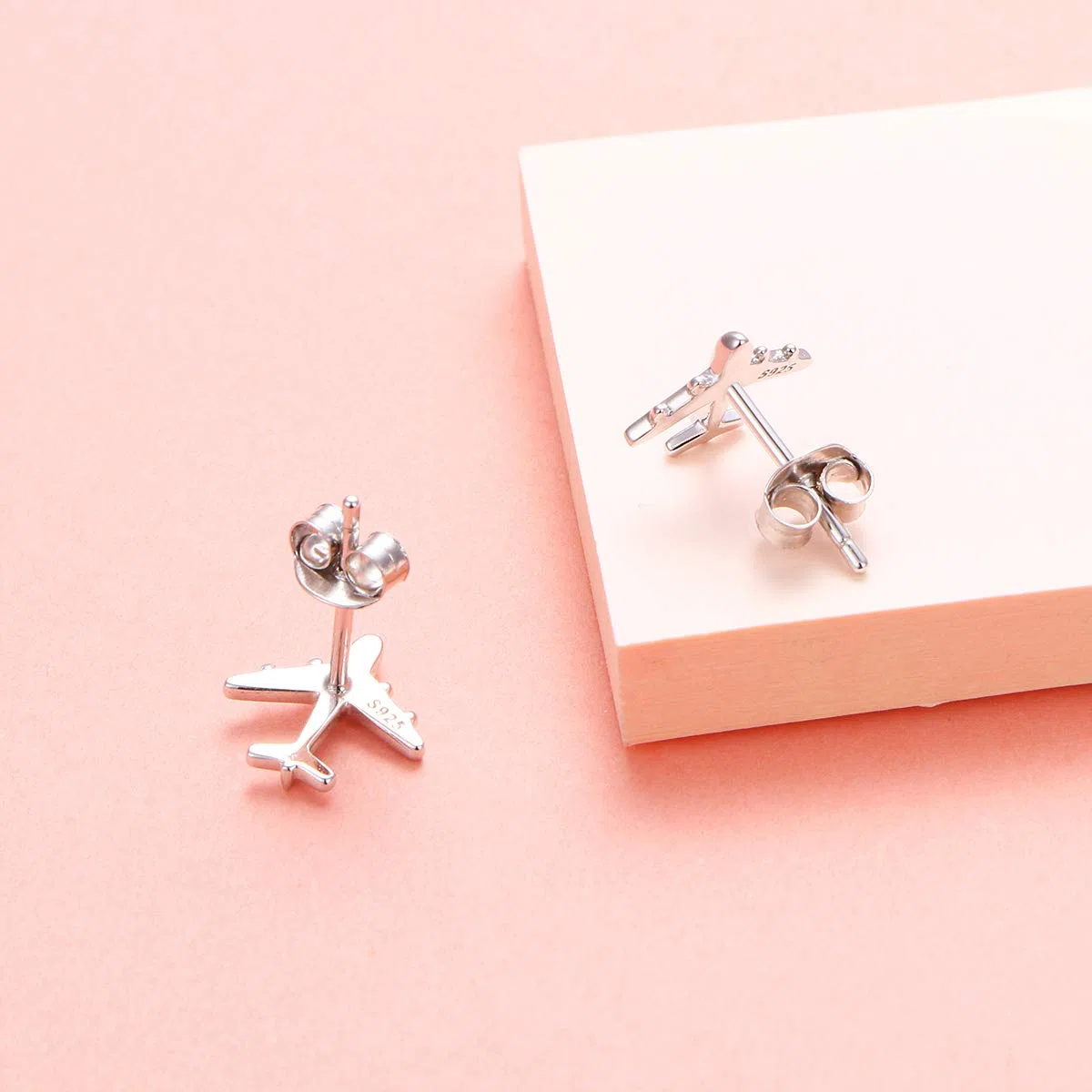 Gioielli per la festa della mamma, orecchini per uomini, donne, tee, ragazze, in argento Sterling 925, orecchini ornamentali e Argento, cod. Flyow-Simple Stud Earrings