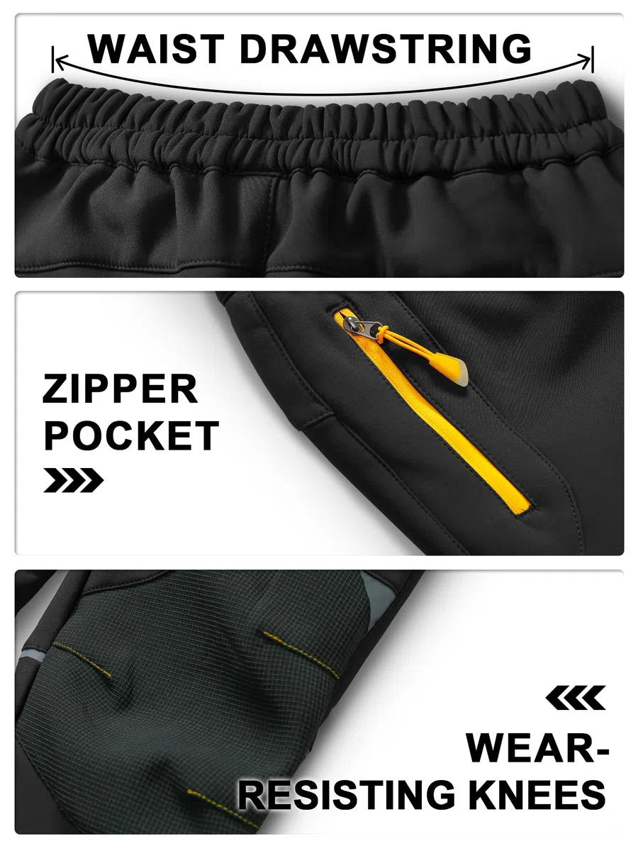 Pantaloni Softshell Bambini Impermeabili Sci Riscaldati Outdoor Termici Foderati Invernali Trekking Cargo per Ragazzi e Ragazze