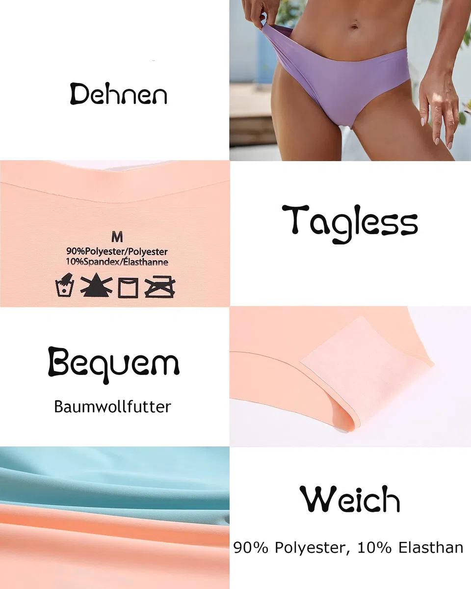 FINETOO 9 Pezzi Slip Senza Cuciture Donna Pantaloni a Vita Bassa Mutande Culotte e Parigamba Invisibili Biancheria Intima Sexy Biancheria Intima Comoda Mutandine Bikini Confezione Multipla XS-XL…