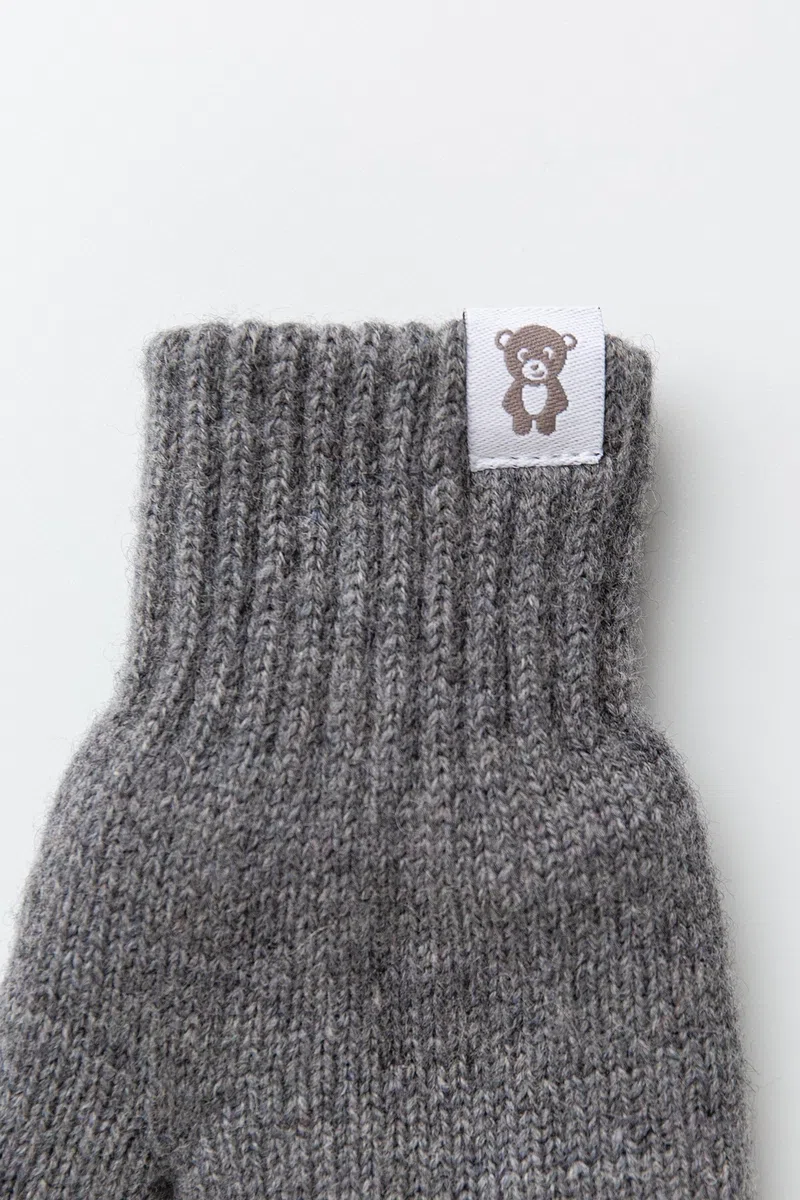 guanti a maglia a doppio strato in lana per neonati I guanti invernali caldi a maglia per ragazzi e ragazze, bambini I comodi guanti morbidi in beige, rosa, grigio