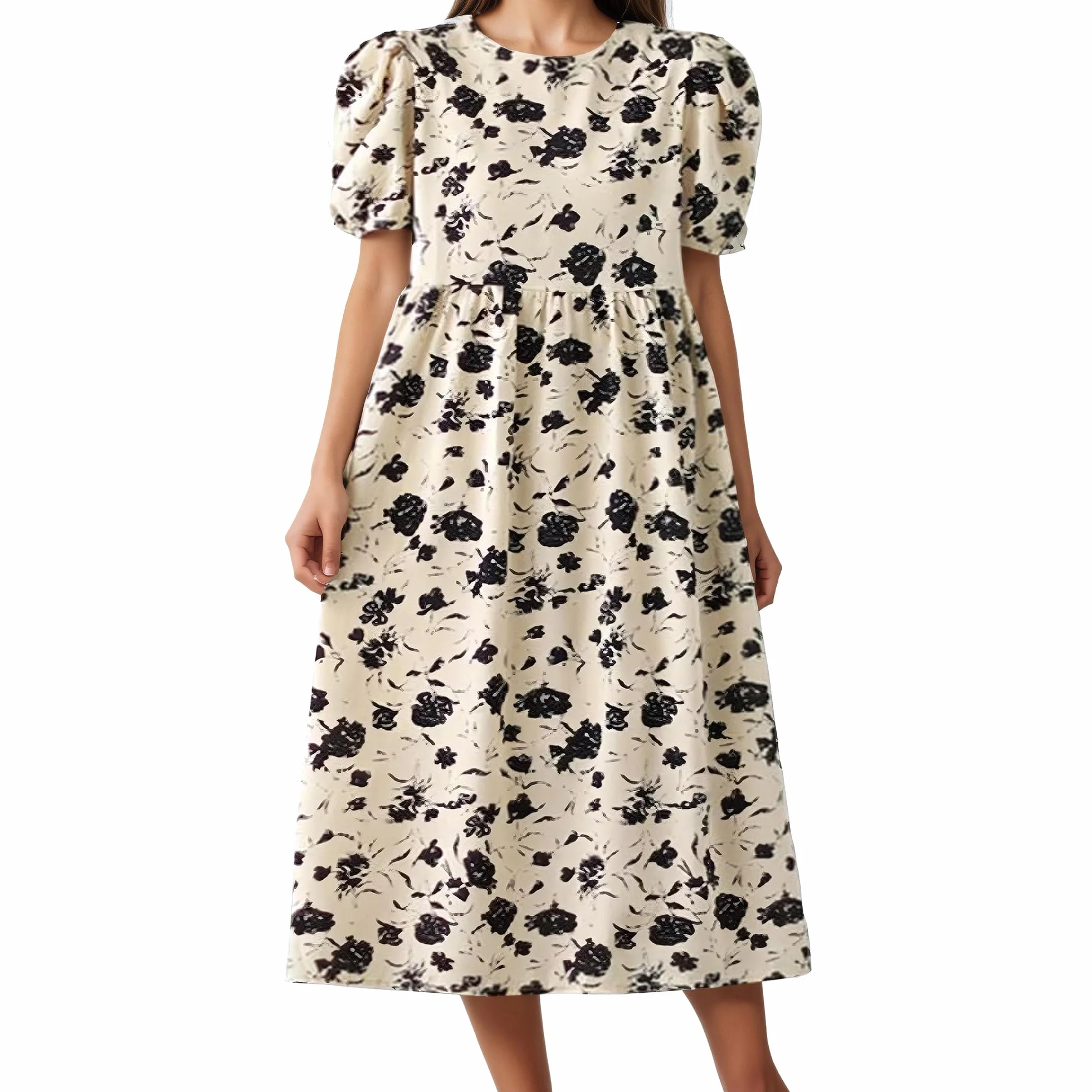 Abito premaman ad asciugatura rapida, abito da gravidanza, casual, a maniche corte, elastico, flessibile, con scollo a goccia