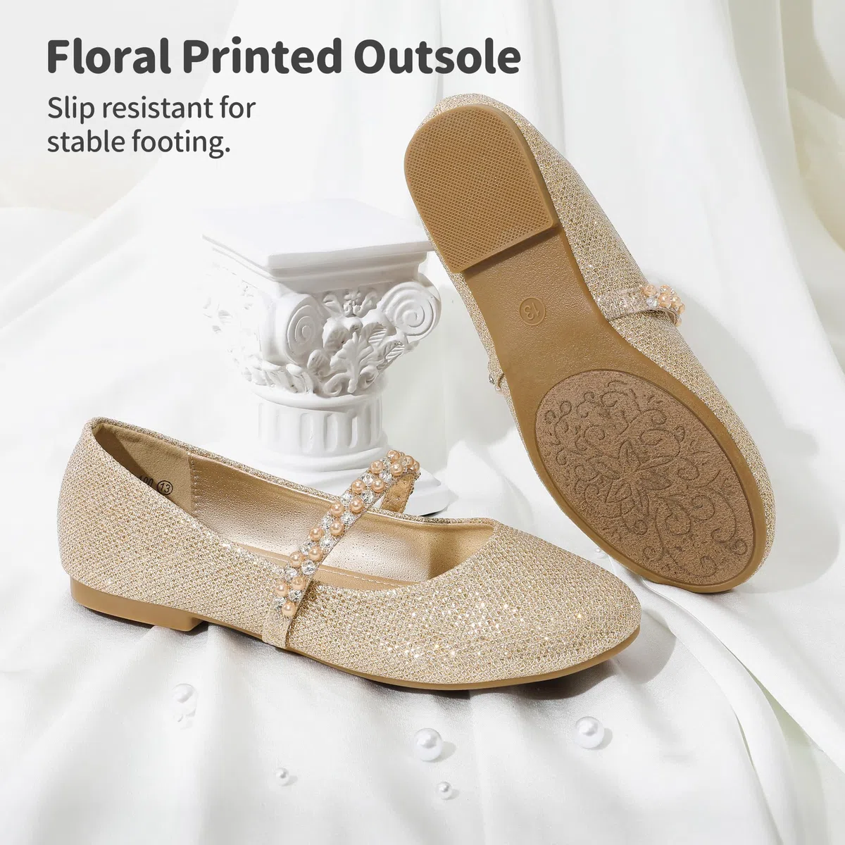 DREAM PAIRS Scarpe Basse Mary Jane per Bambine Ballerine Scarpe da Principessa per Scuola Matrimonio e Festa