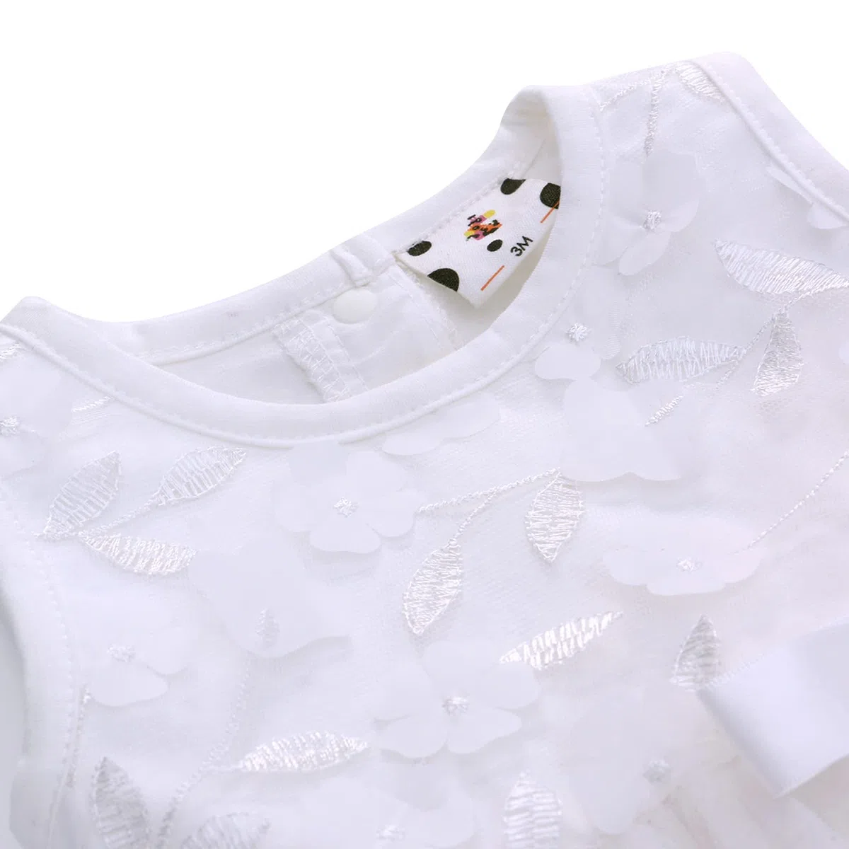 famuka Abiti da Bambina Abito da Battesimo Abito da Sposa Abiti da Battesimo di Compleanno per Matrimoni Principessa (6 Mesi, Bianco)