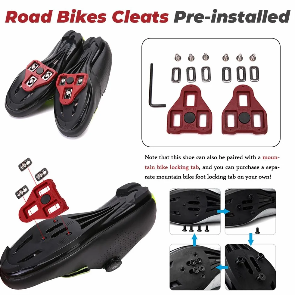 Scarpe Ciclismo Strada con SPD Blocco Pedale, Scarpe Ciclismo Strada Uomo, Unisex Uomo Donna Equitazione MTB Road SPD da Ciclismo da Bici 36 EU -47 EU